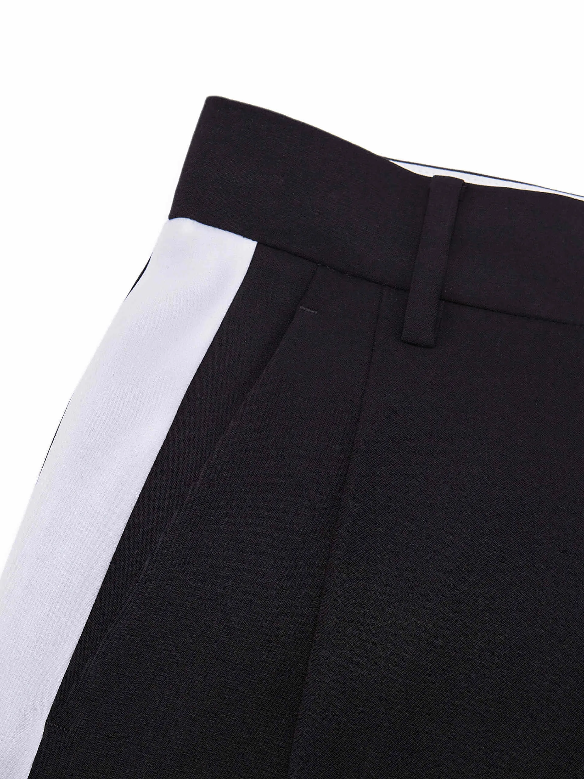 Contrast Trim Straight Pants