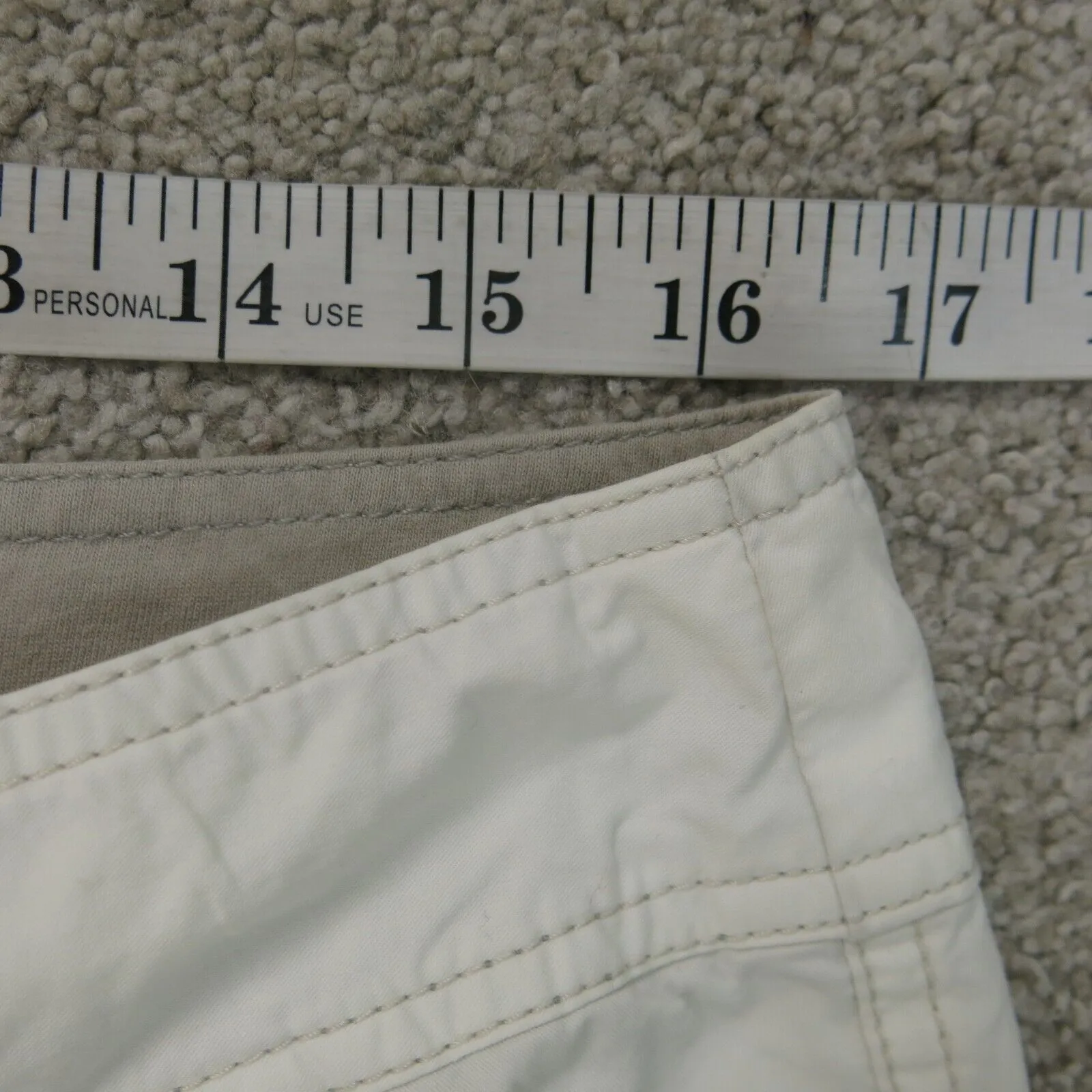 Converse One Star Pants Womens 12 White 100% Cotton Casual Rolled Button Cuff