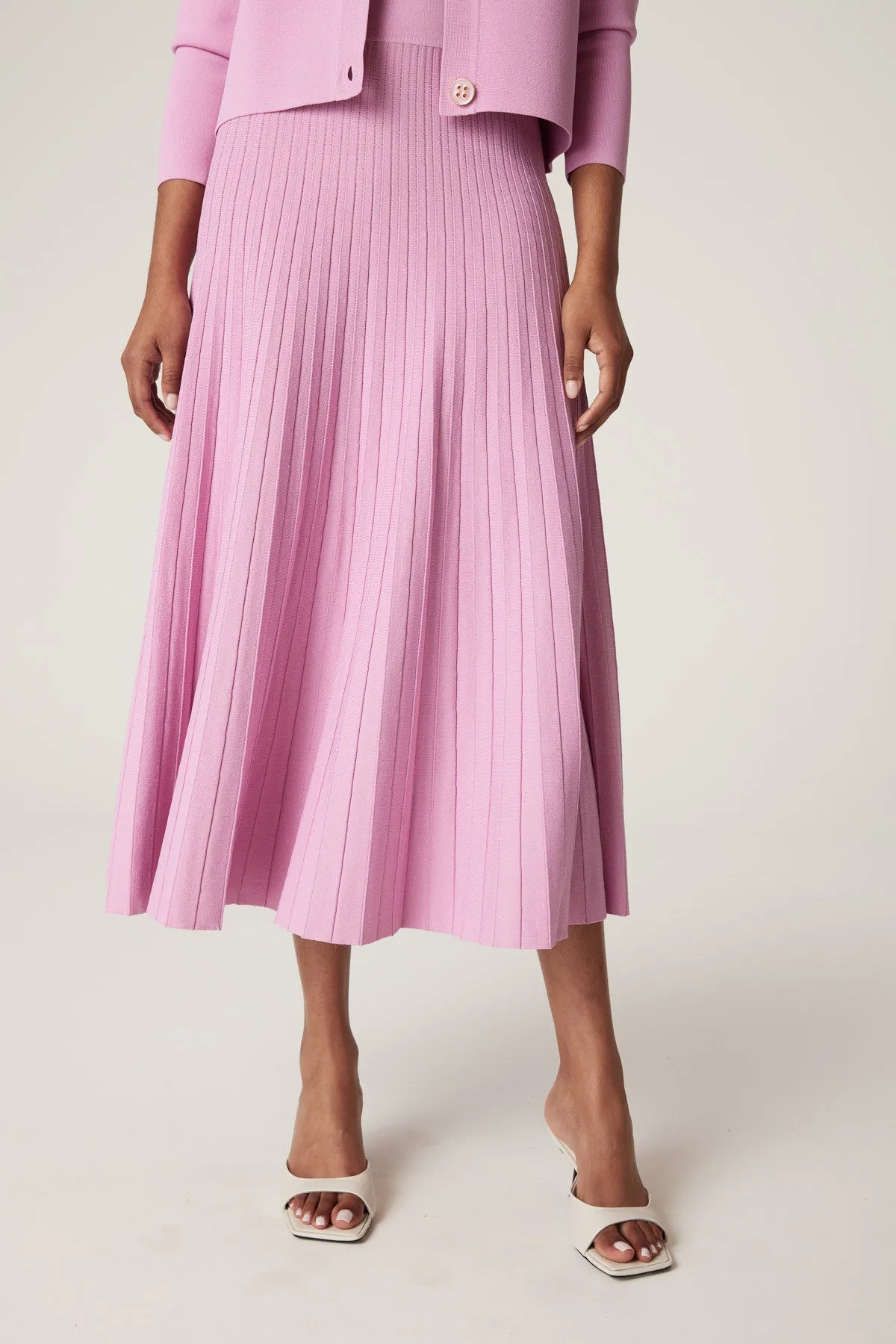 Crepe Pleat Skirt - Musk Pink