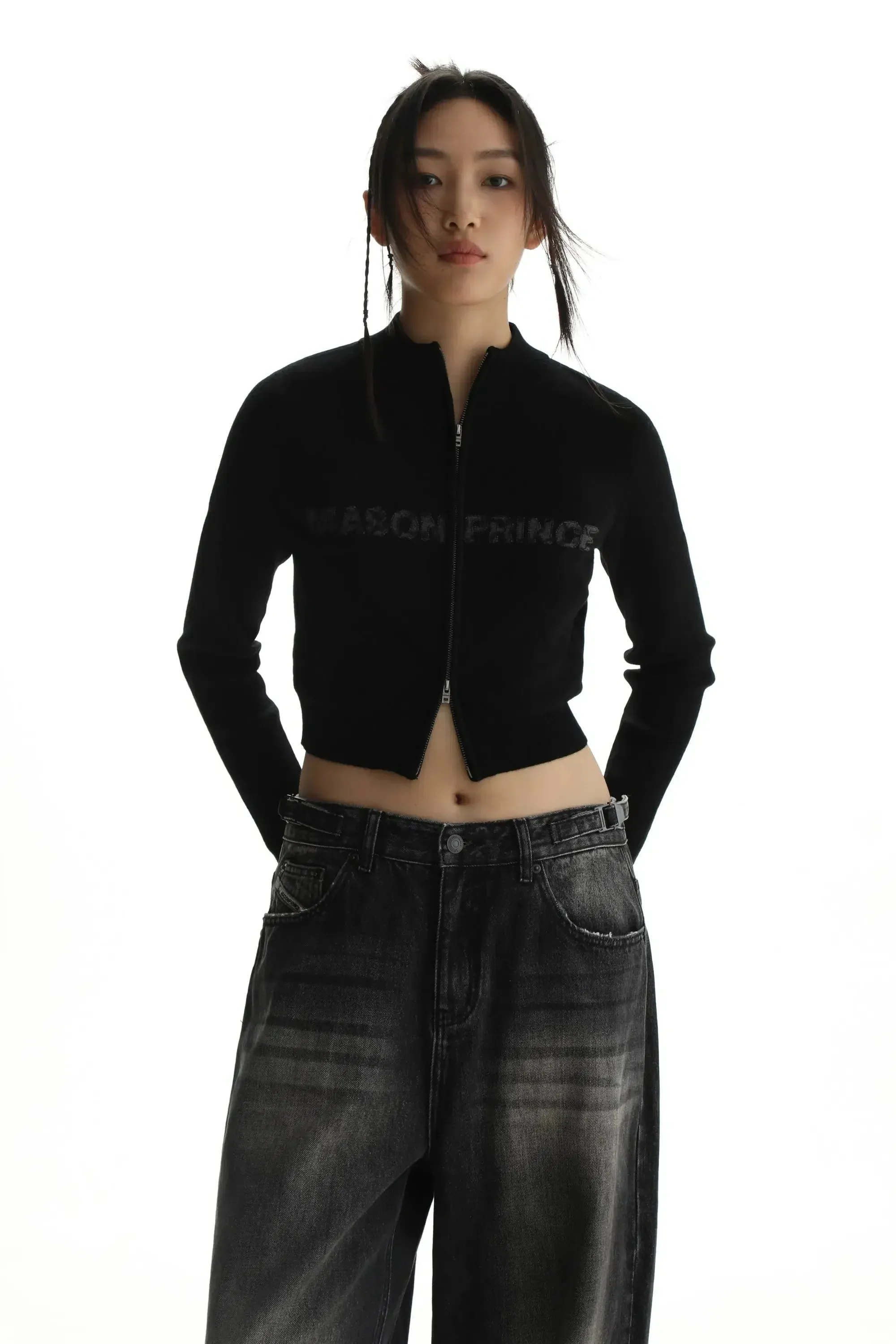 Cropped Jacket With Logo In Slim Fit