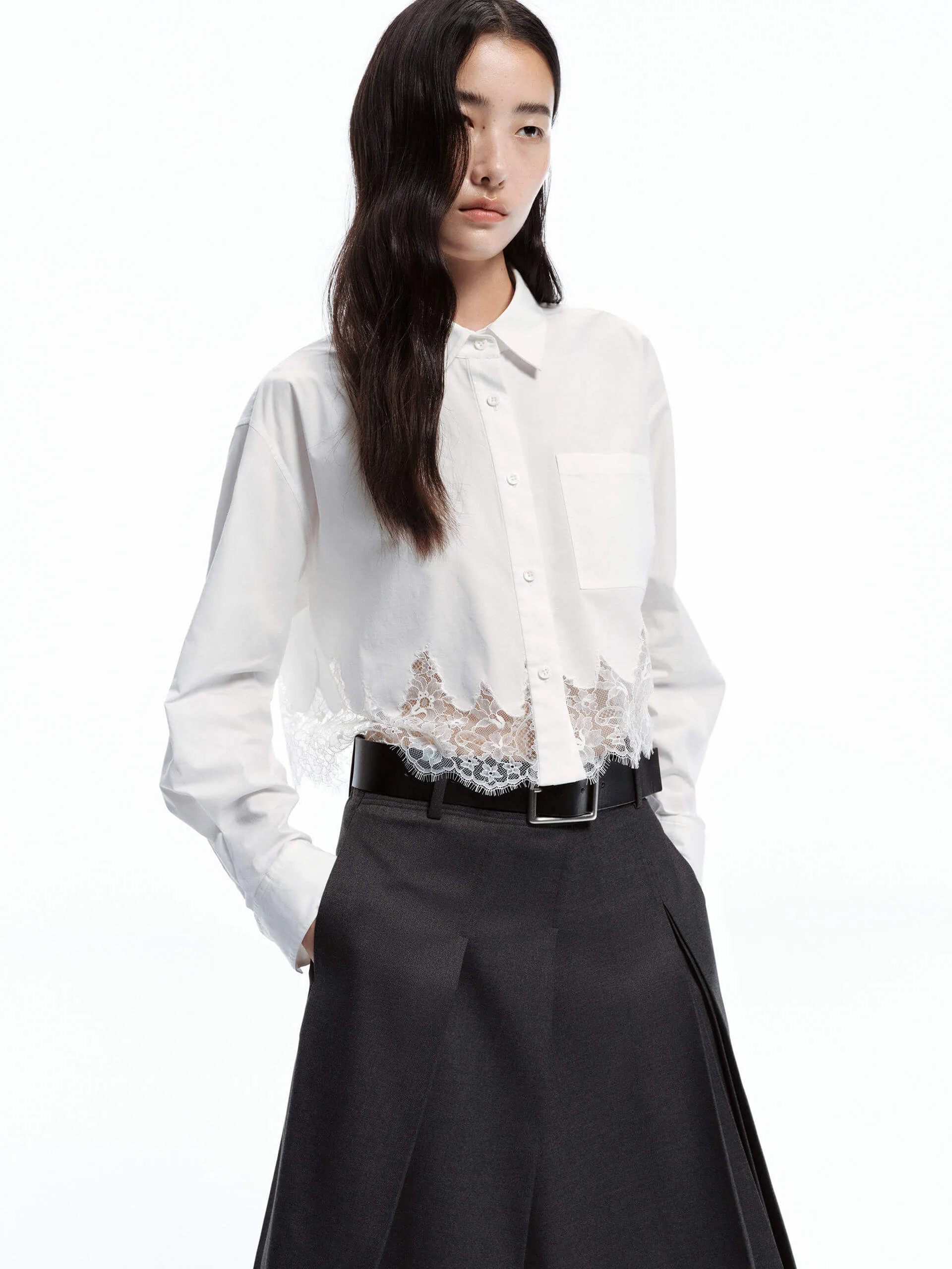 Cropped Lace Shirt