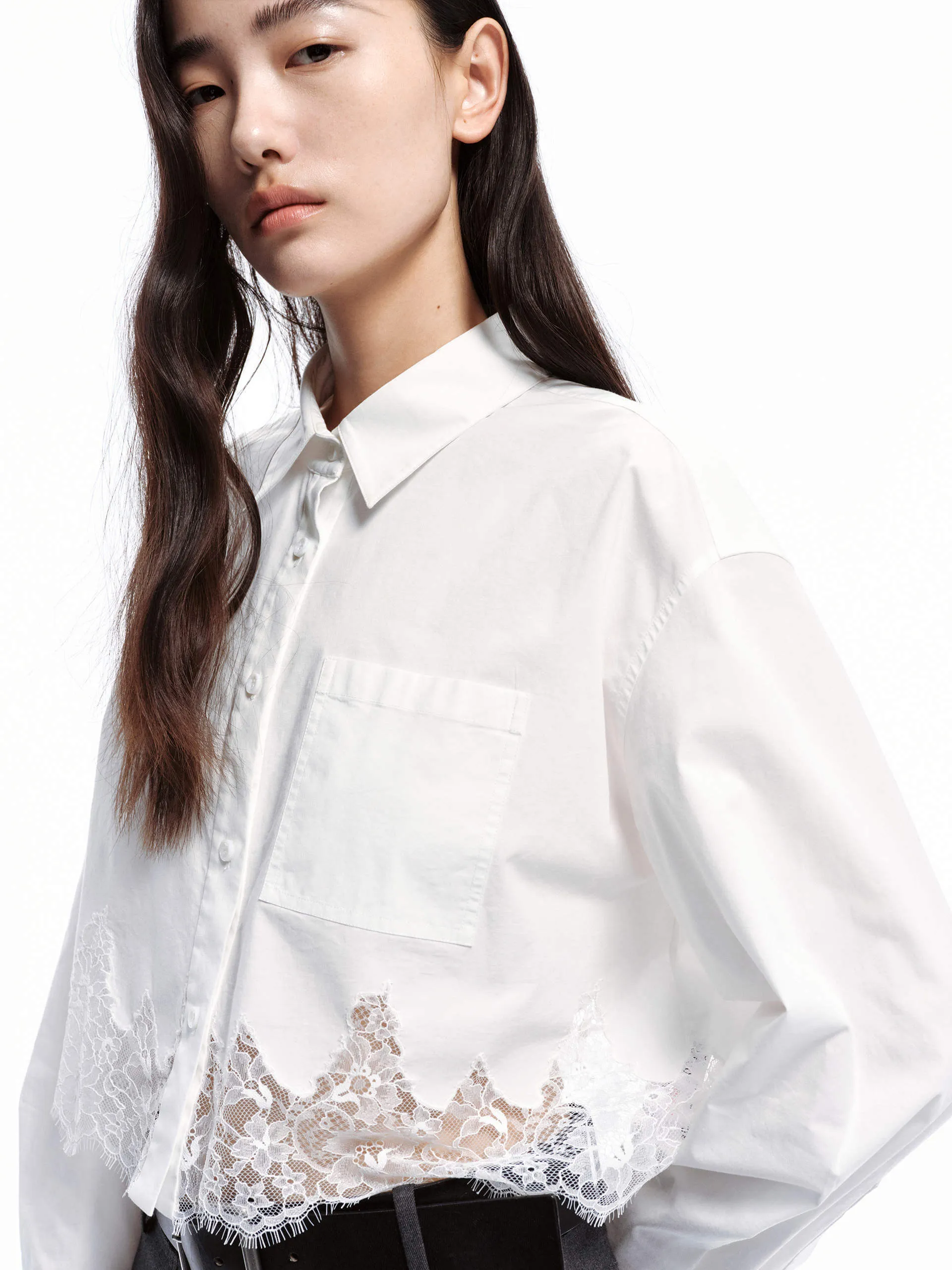 Cropped Lace Shirt