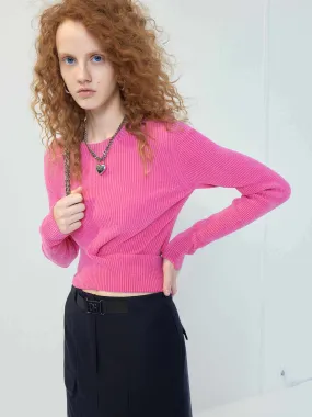 Cross Front Ribbed Knit Top