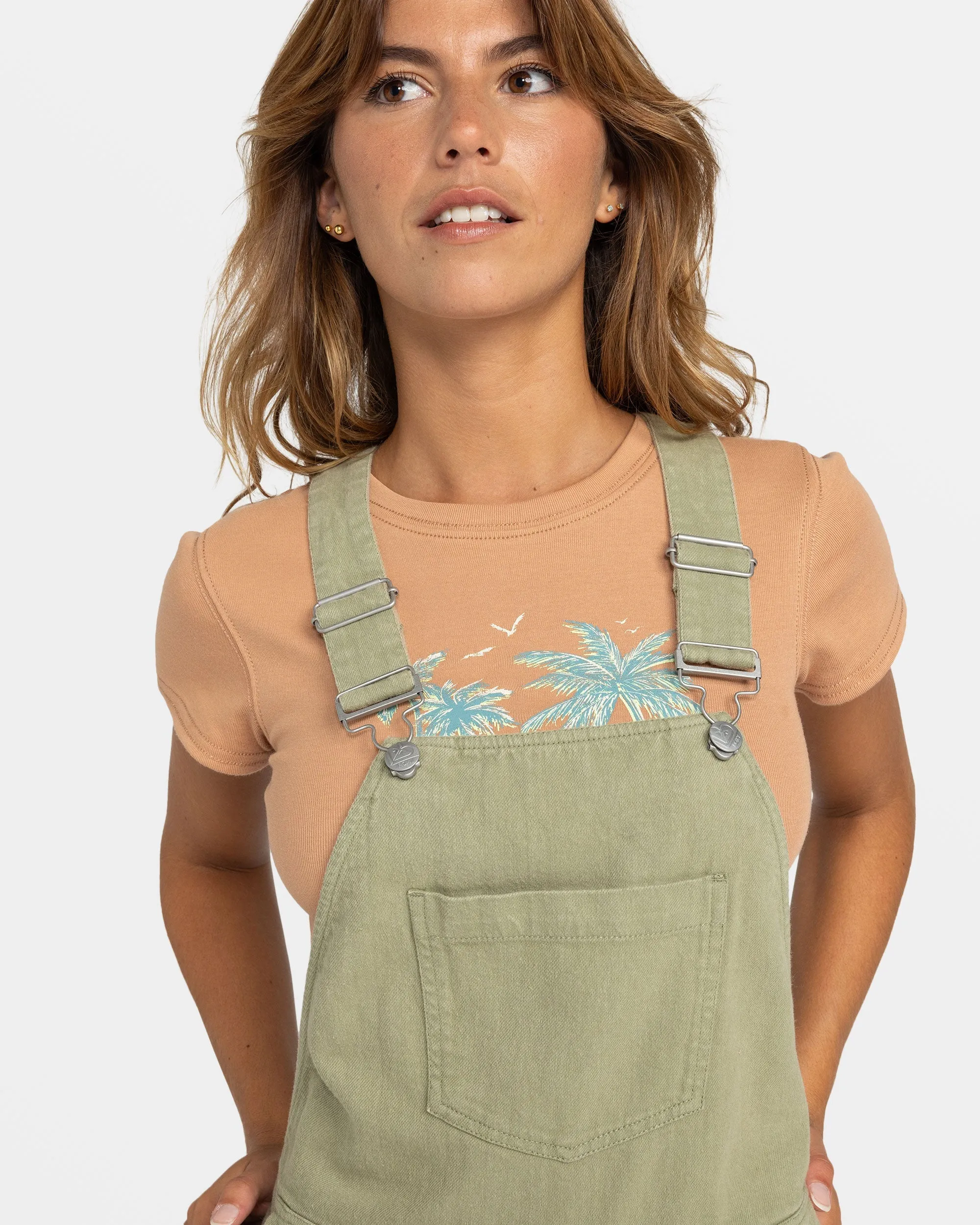 Crystal Coast Short Overall - Oil Green