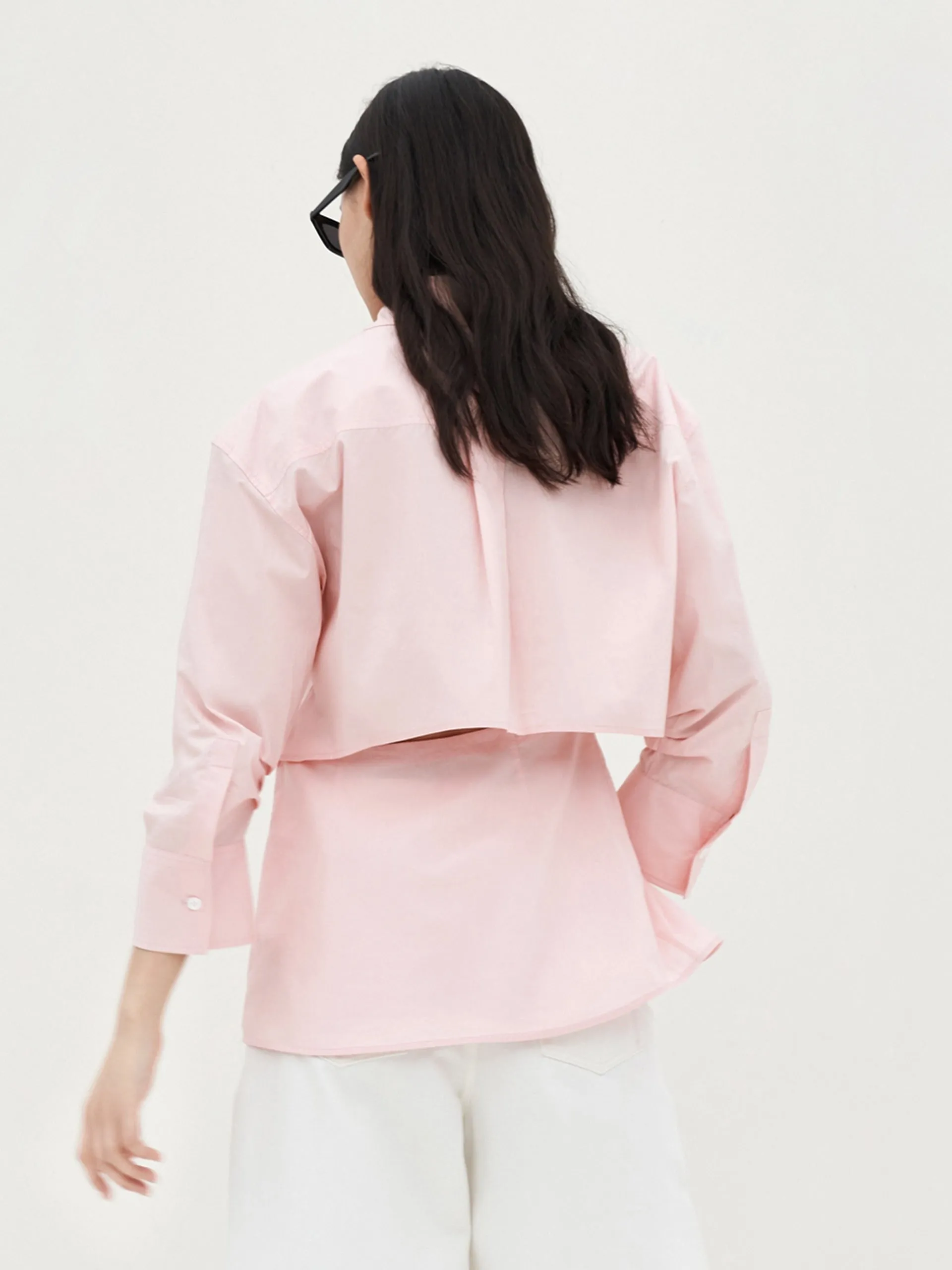 Cutout Back Cotton Shirt