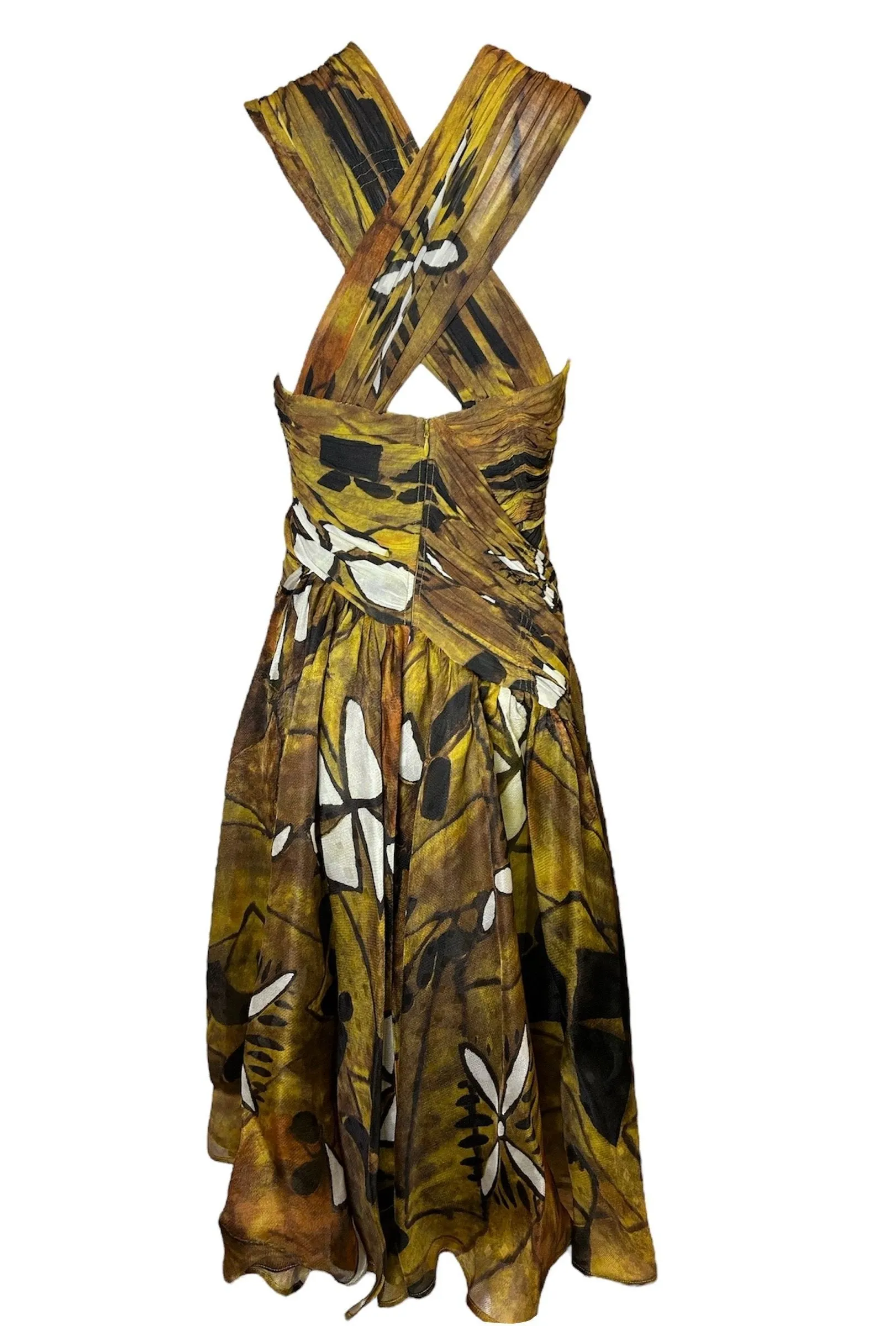 Donna Karan Spring 2012 Tribal Print Cross-Neck Dress