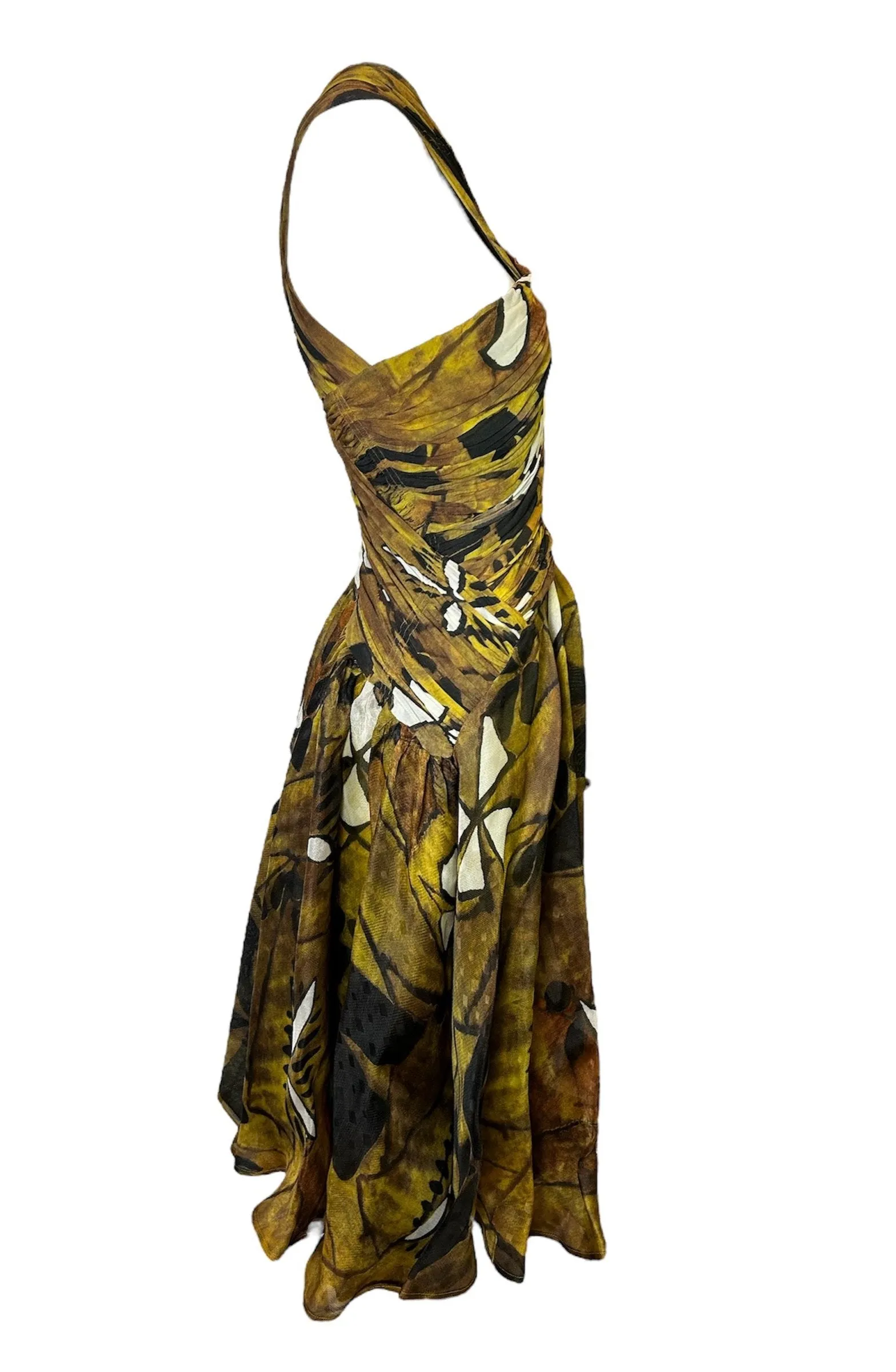 Donna Karan Spring 2012 Tribal Print Cross-Neck Dress