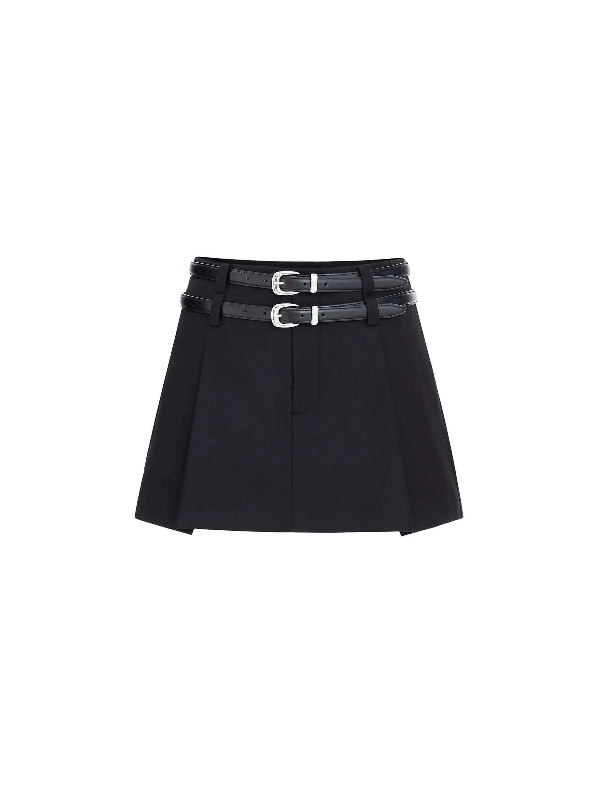 Double Belt Mini Skirt