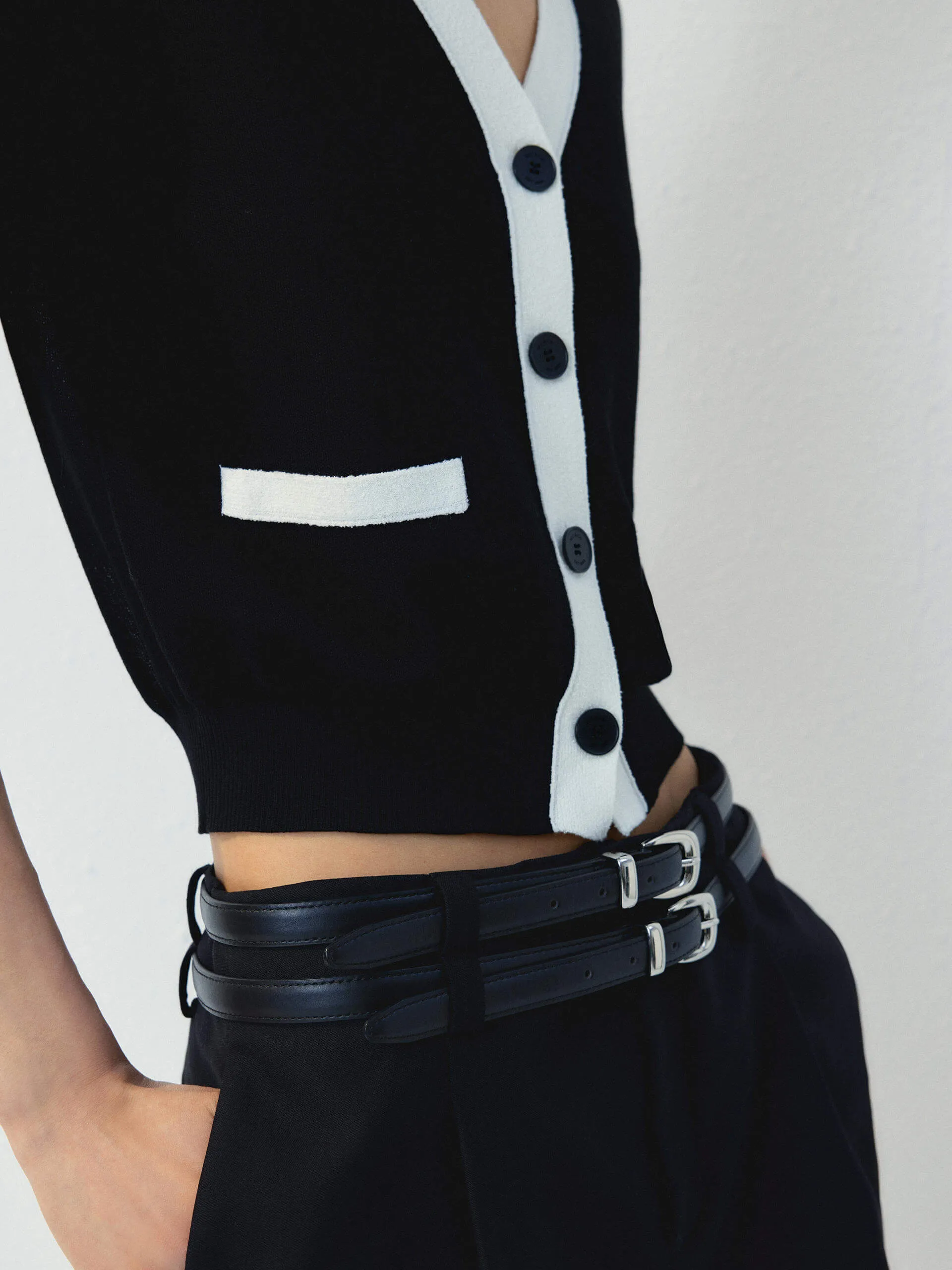 Double Belt Mini Skirt