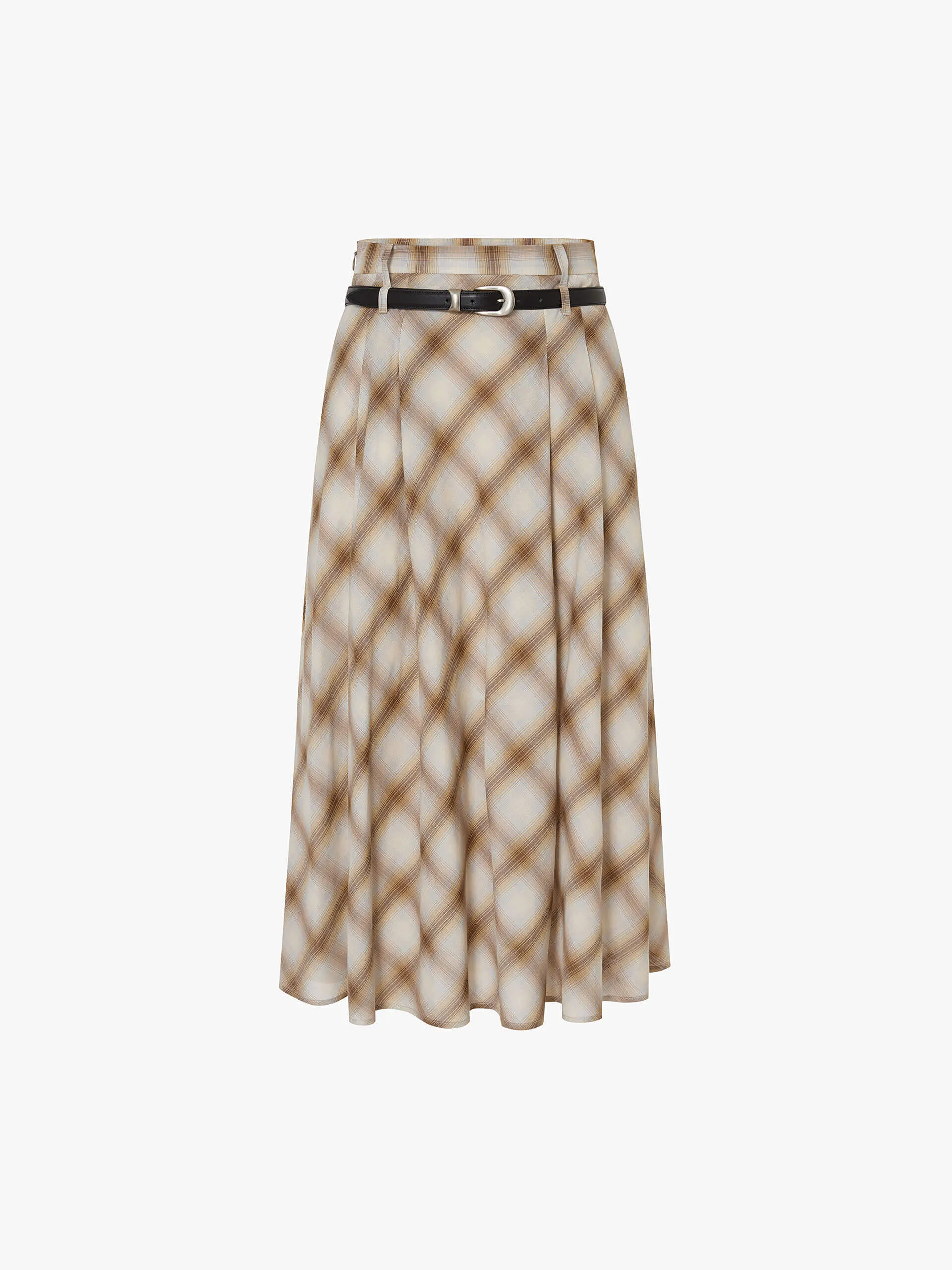 Double Loops Plaid Skirt