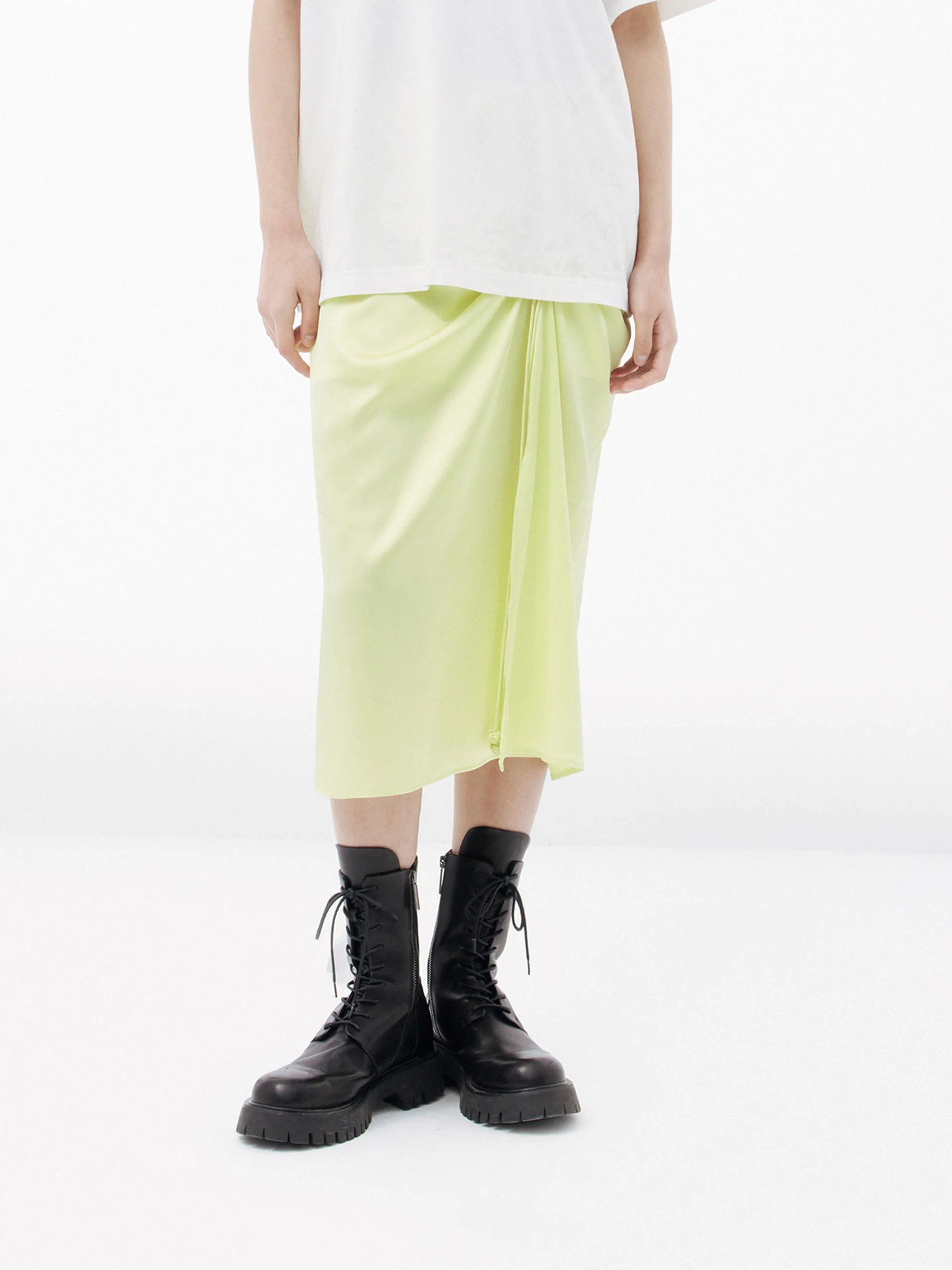 Draped Triacetate Blend Skirt