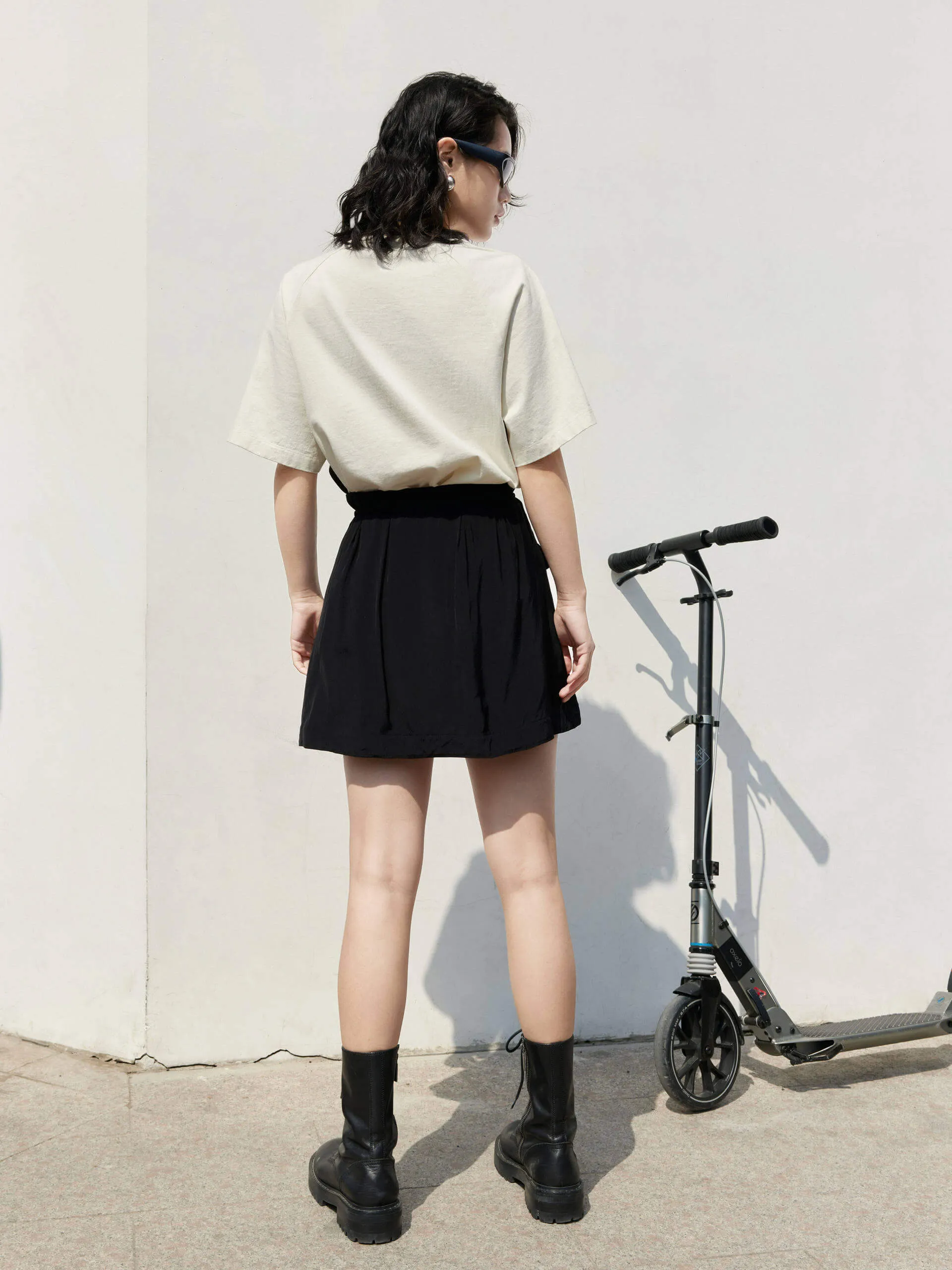 Drawstring Cargo Mini Skirt