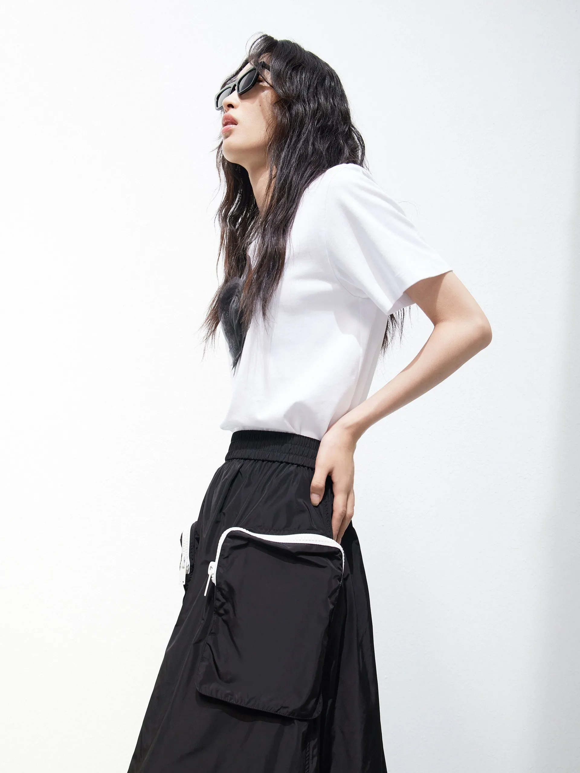 Drawstring Cargo Pockets Skirt