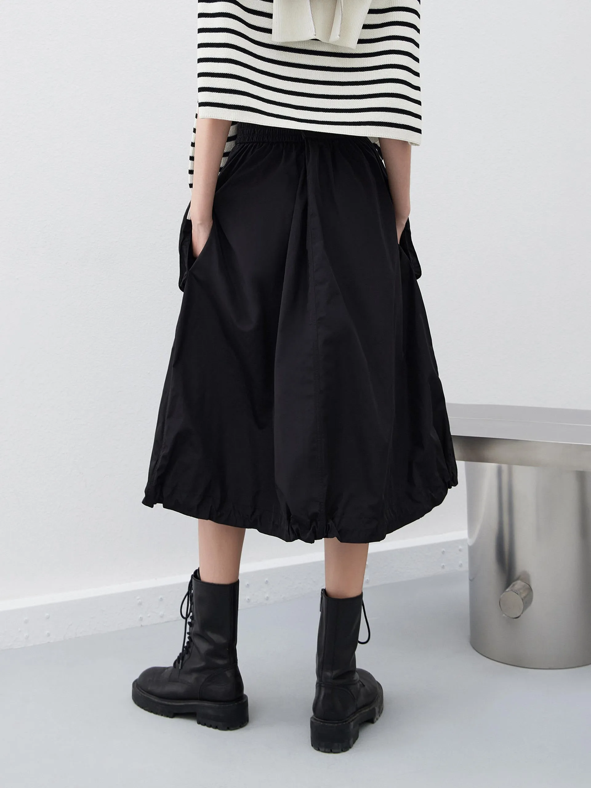 Drawstring Cargo Pockets Skirt