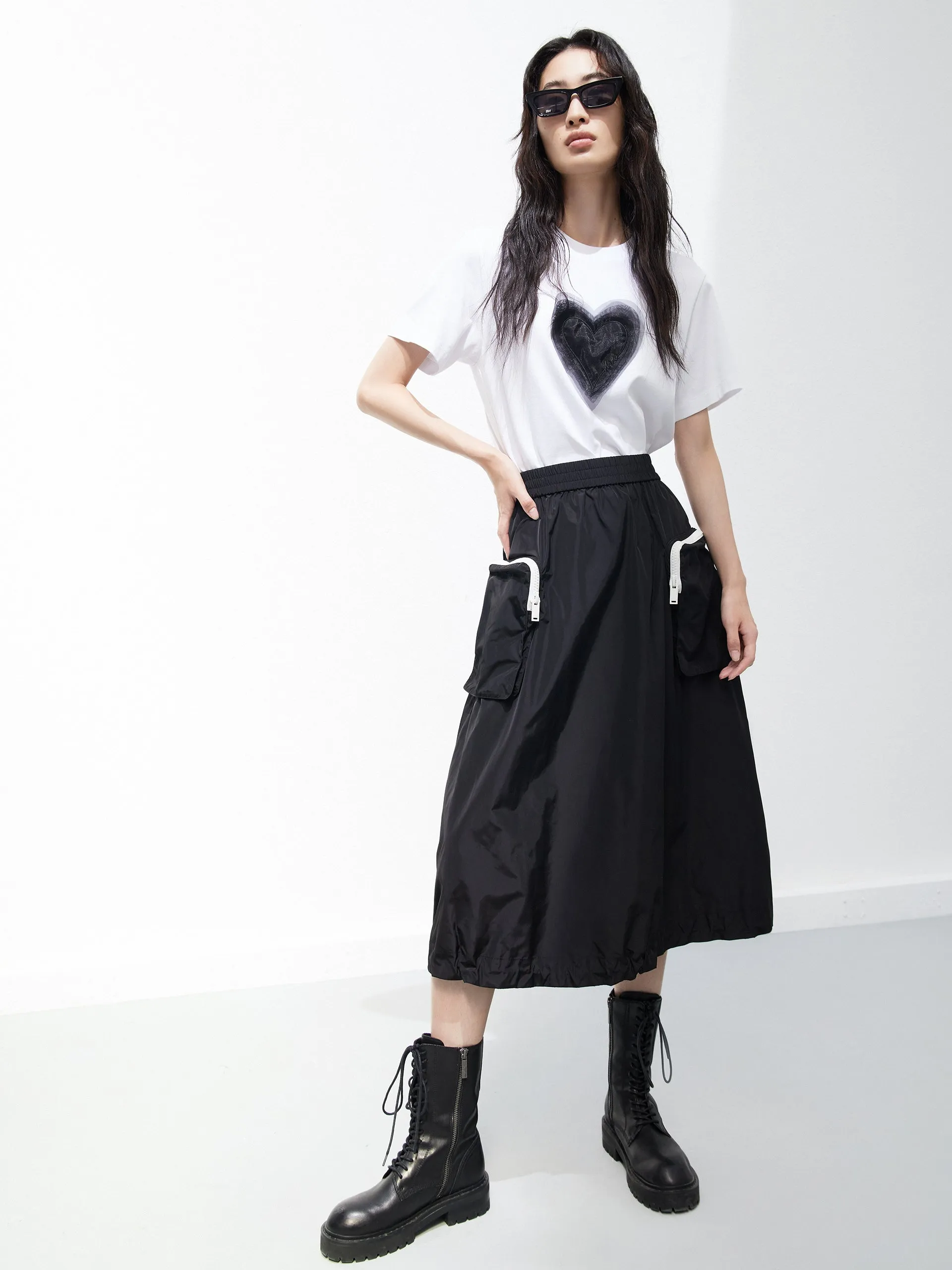 Drawstring Cargo Pockets Skirt