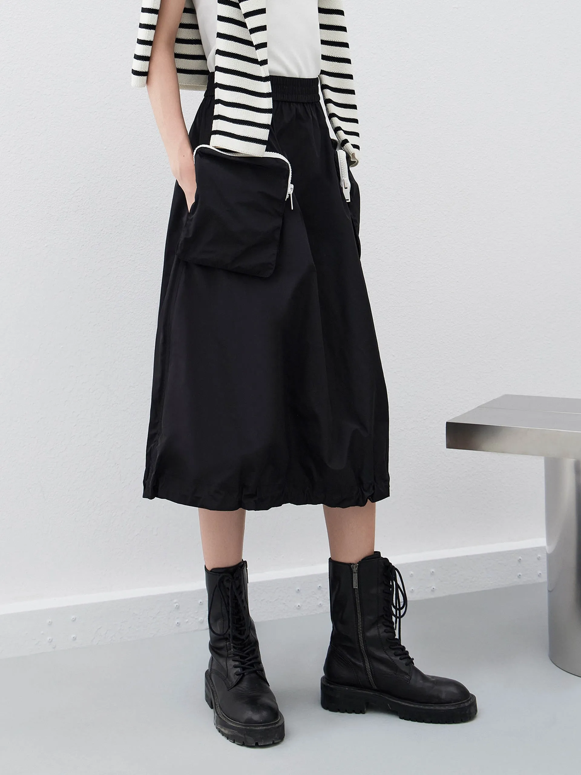 Drawstring Cargo Pockets Skirt