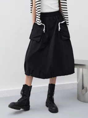 Drawstring Cargo Pockets Skirt