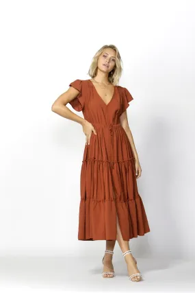 Fate   Becker - Love Game Maxi Dress - Warm Ginger