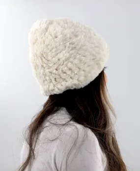 Faux Fur Plush Hat - Ivory