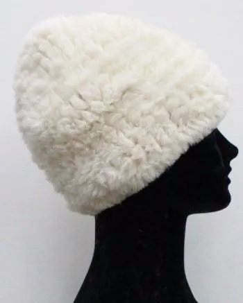 Faux Fur Plush Hat - Ivory