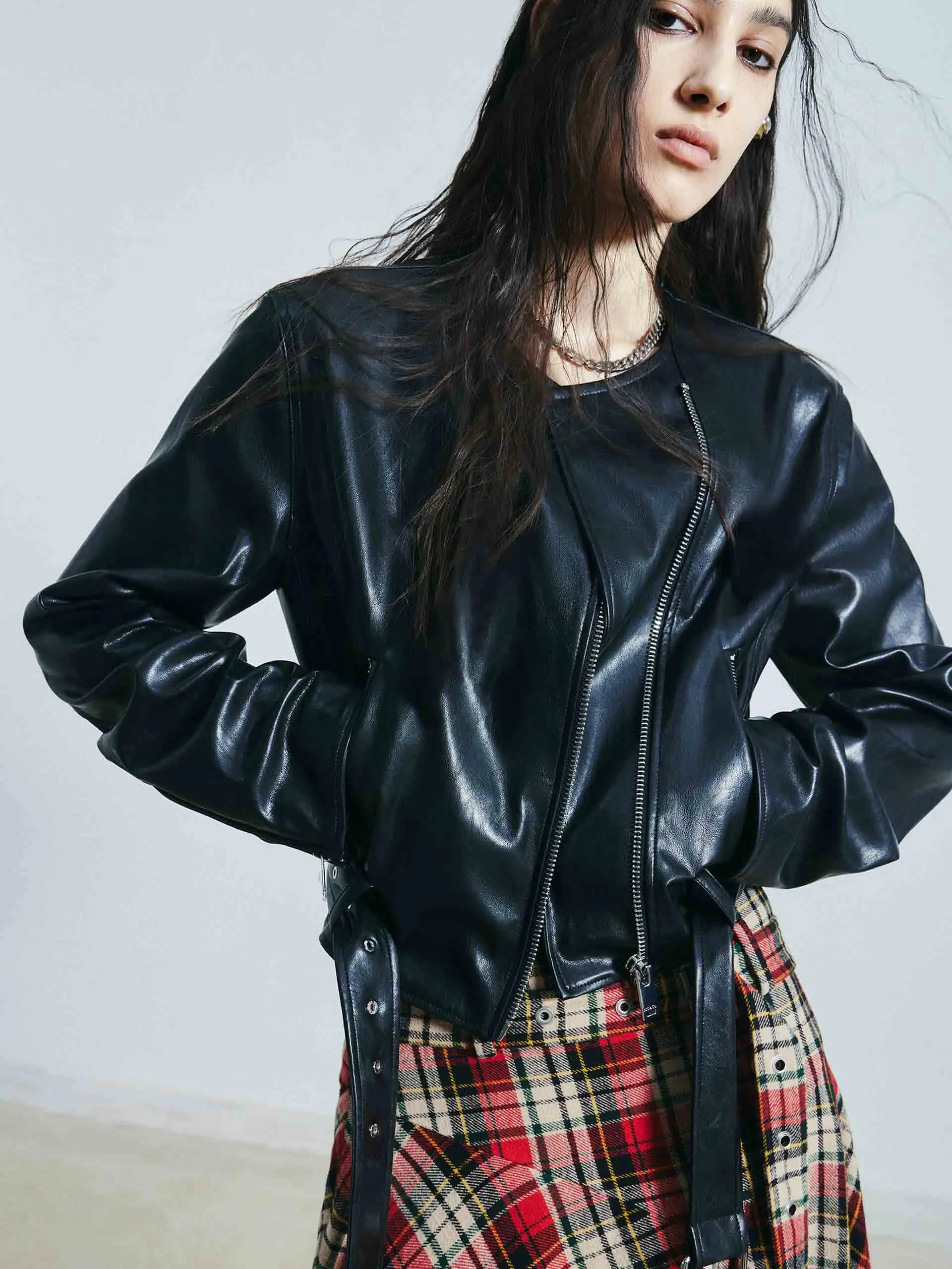 Faux Leather Moto Jacket