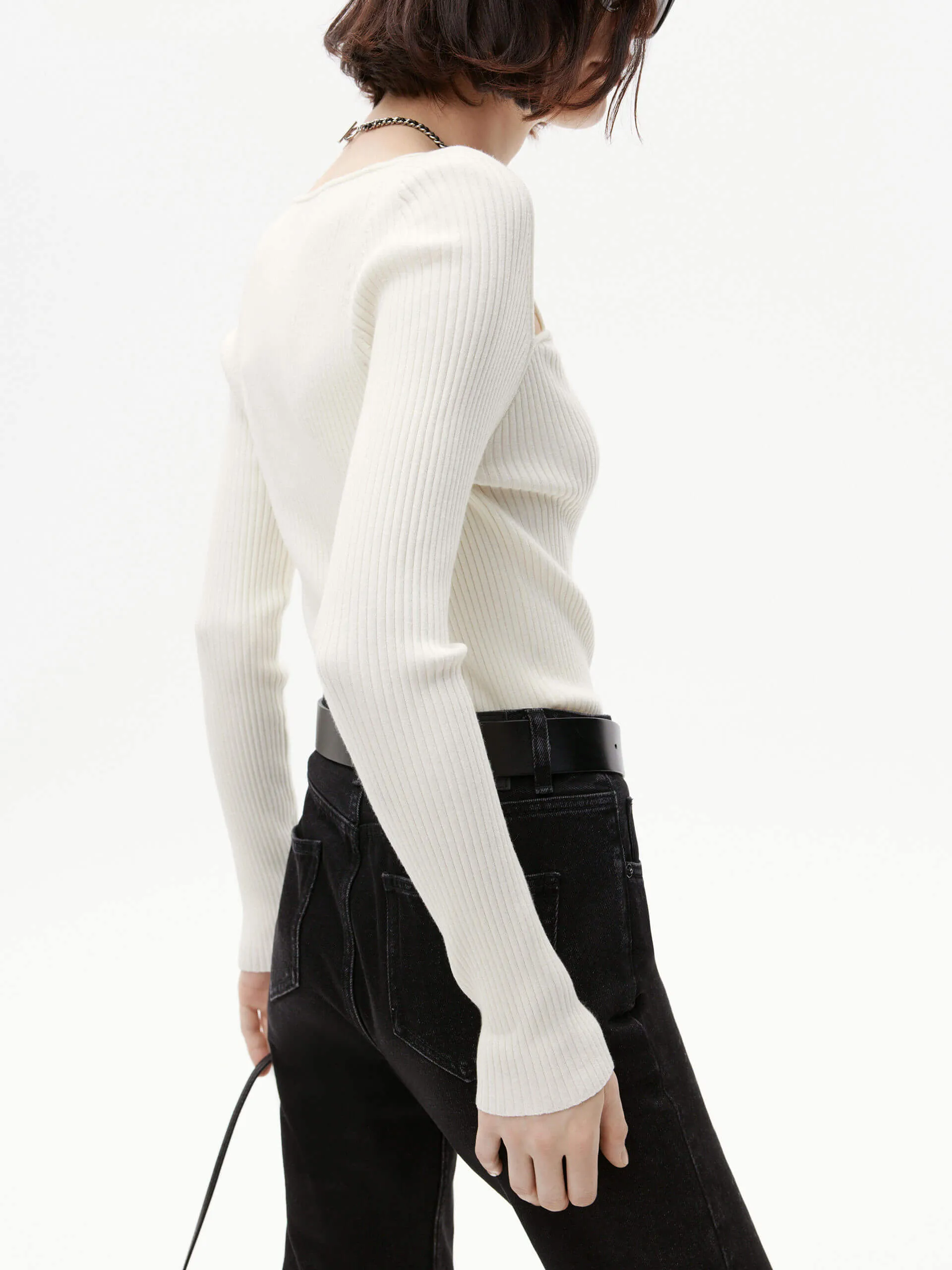 Fine Knitted Scoop Neck Top