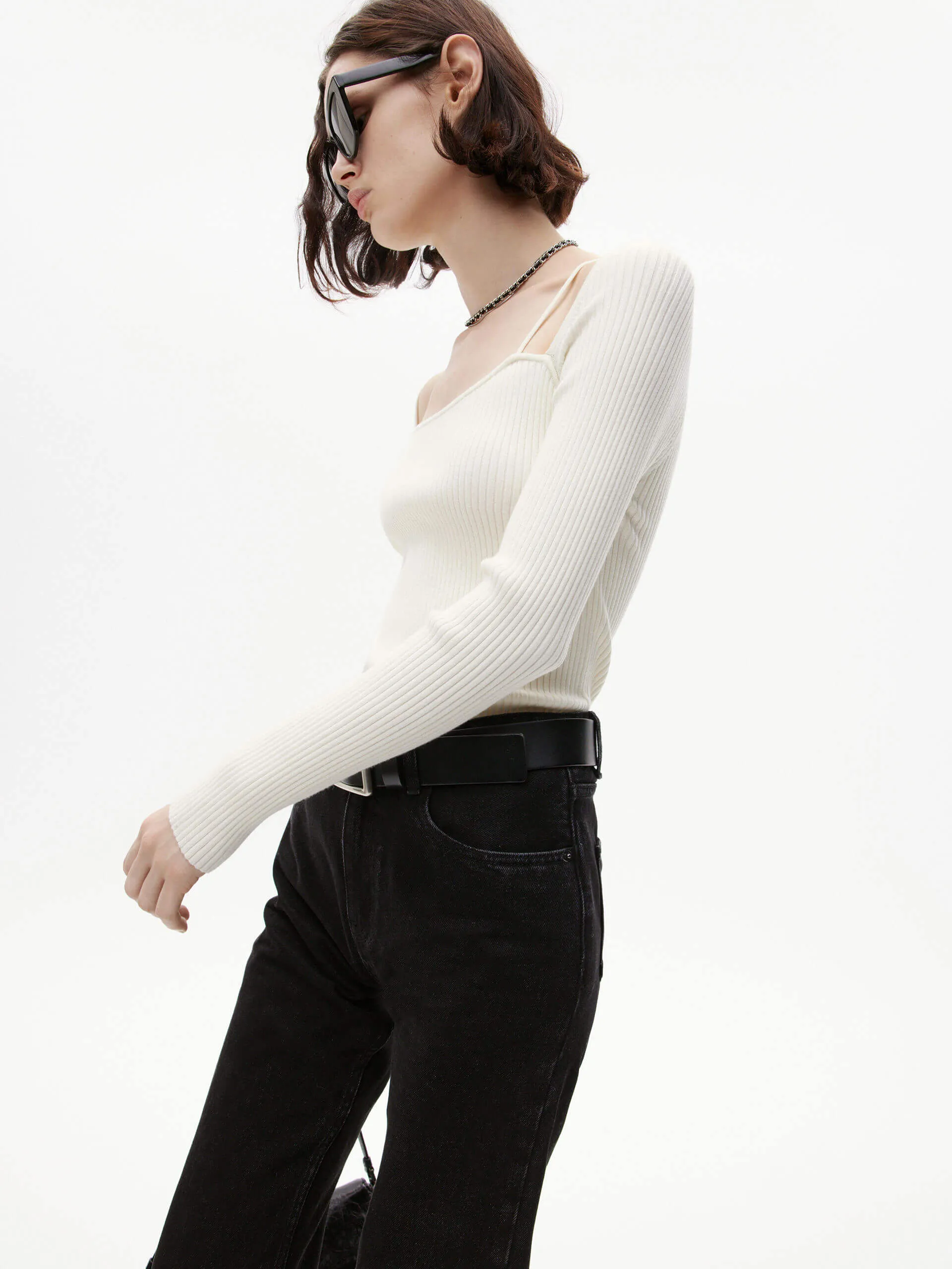 Fine Knitted Scoop Neck Top