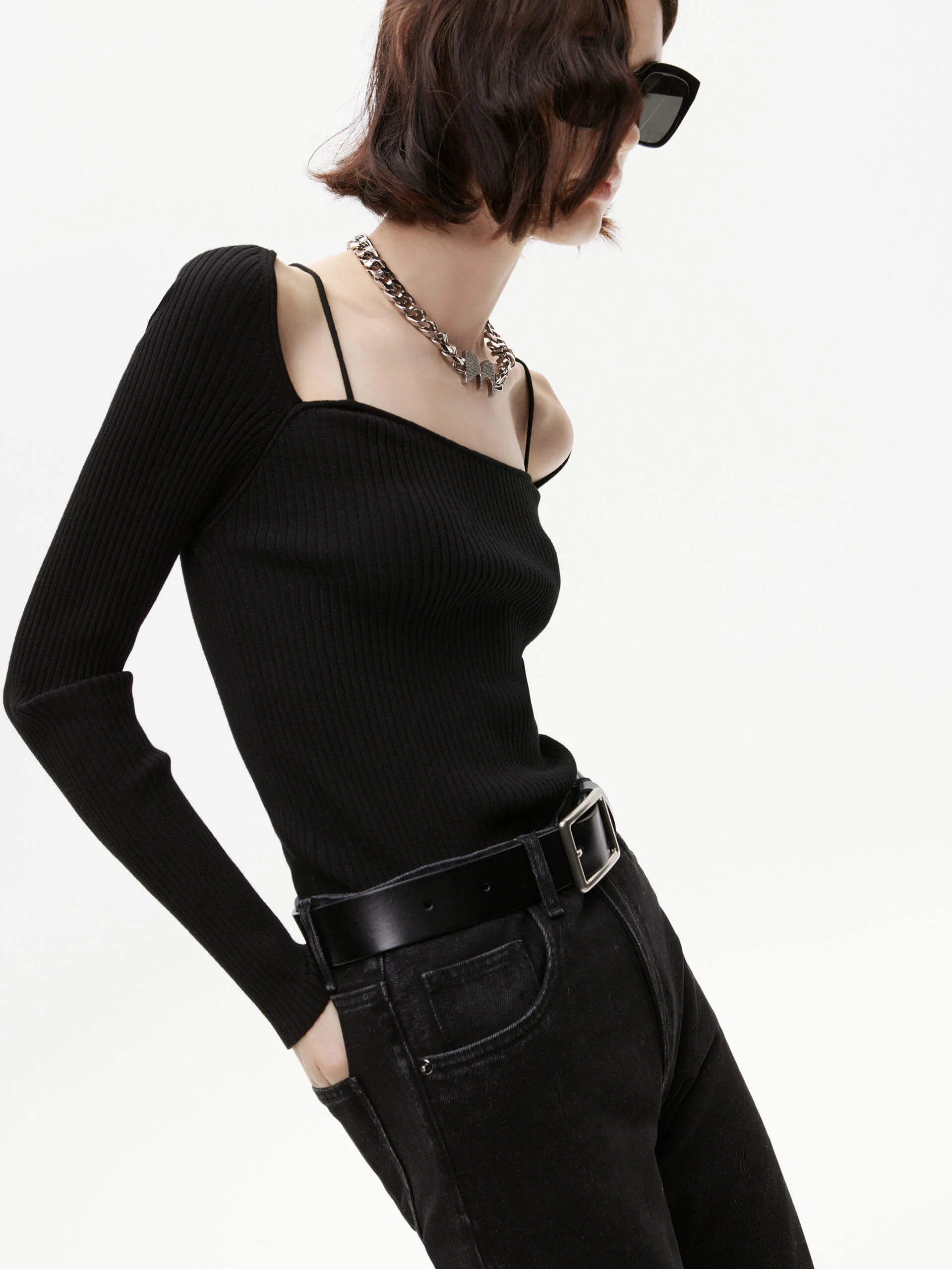 Fine Knitted Scoop Neck Top