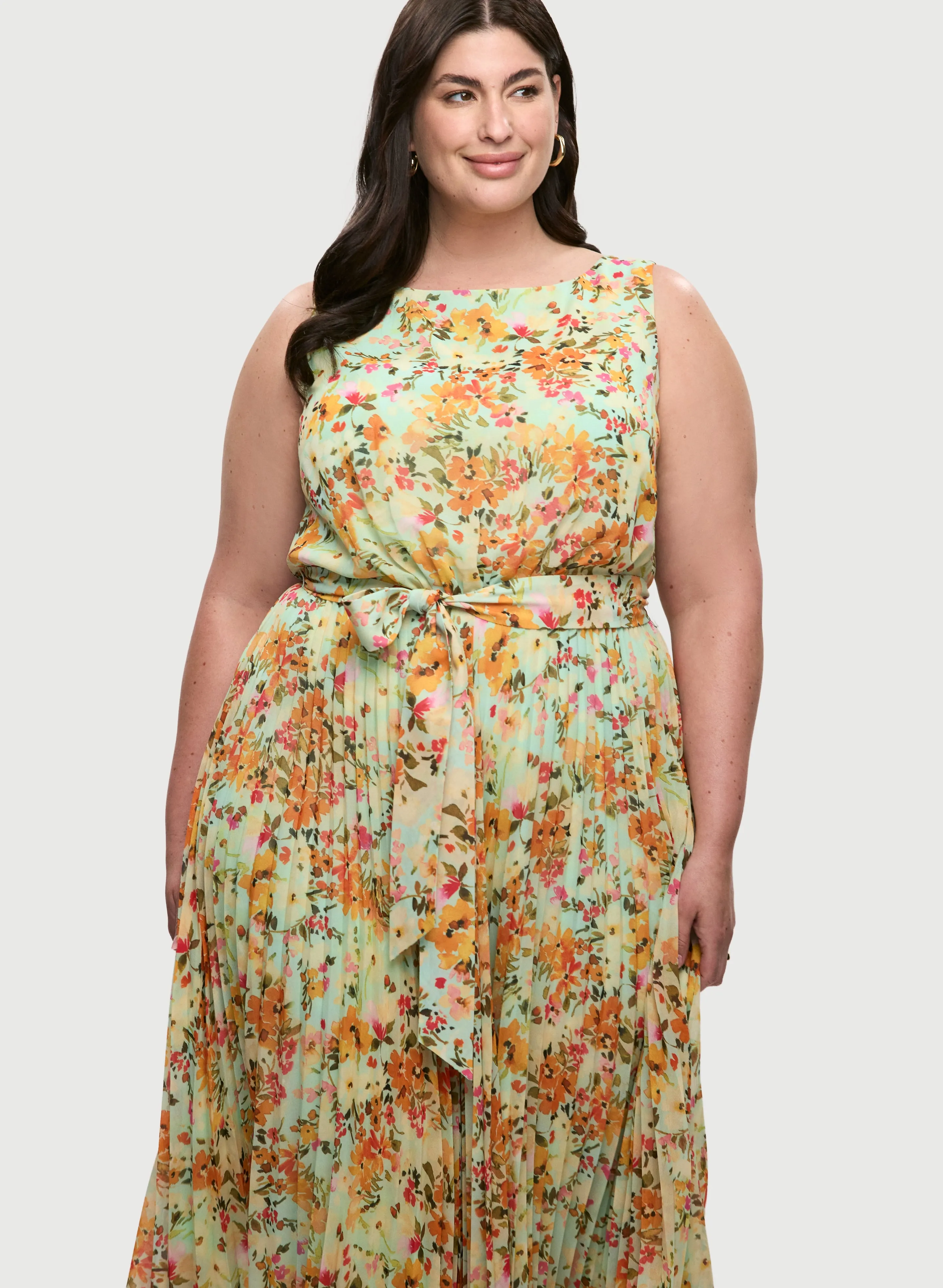 Floral Chiffon Midi Dress