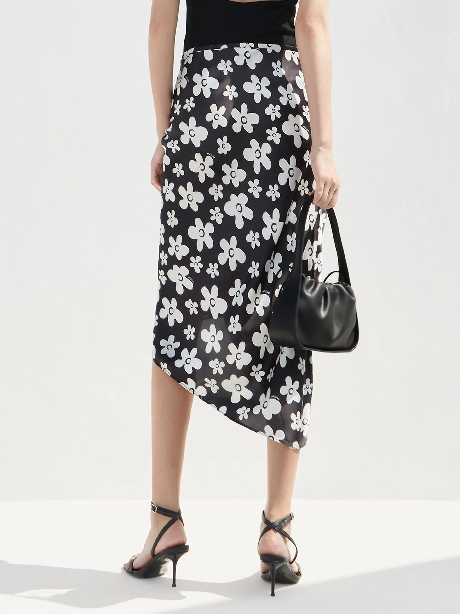 Flower Print Overlap Skirt