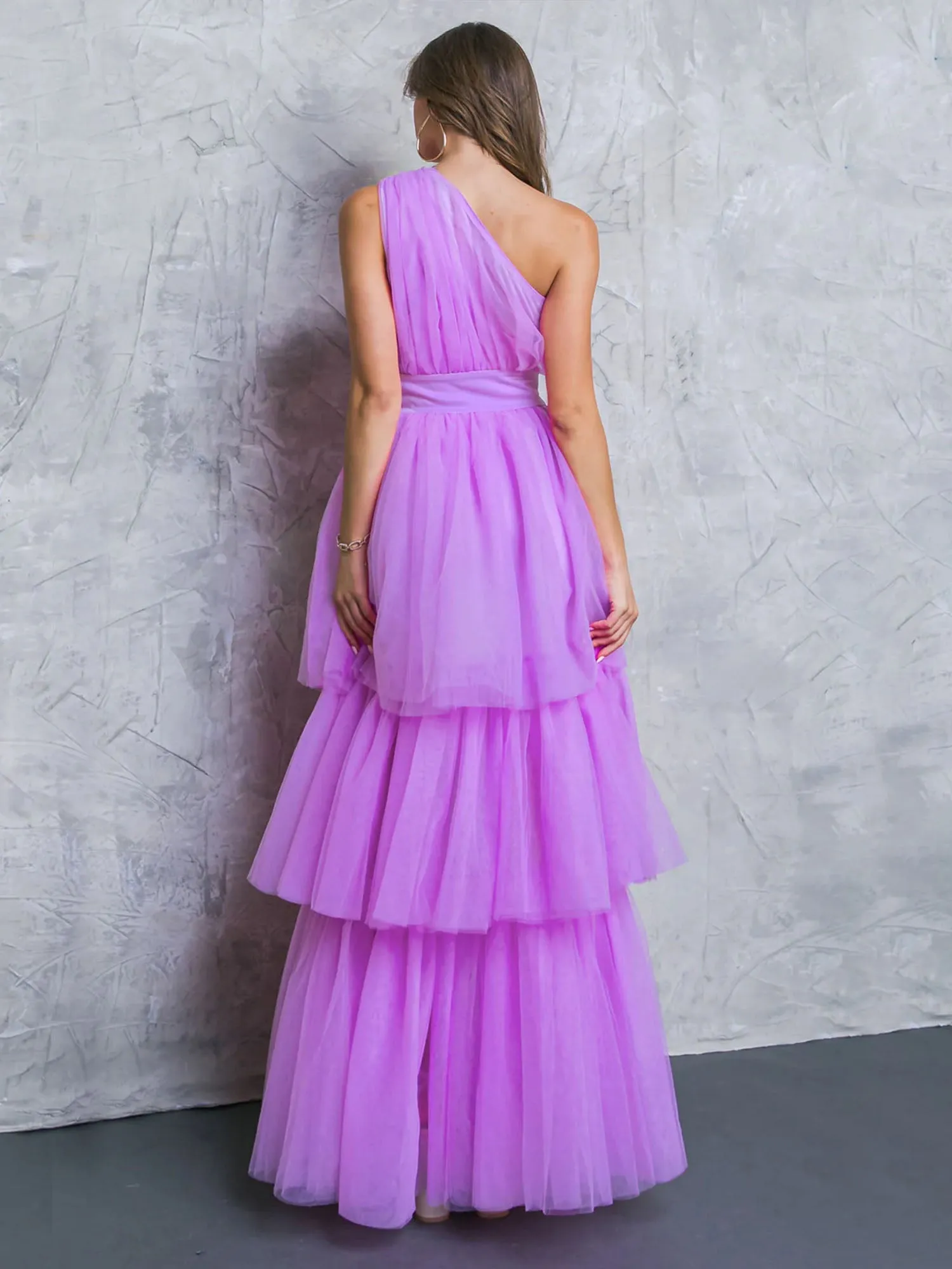 Flying Tomato One Shoulder Tiered High Low Tulle Dress - Brands We Love