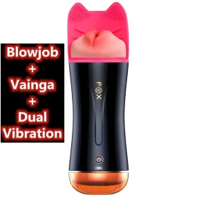 Fox Blowjob Dual Mode Male Masturbator Sex Toys