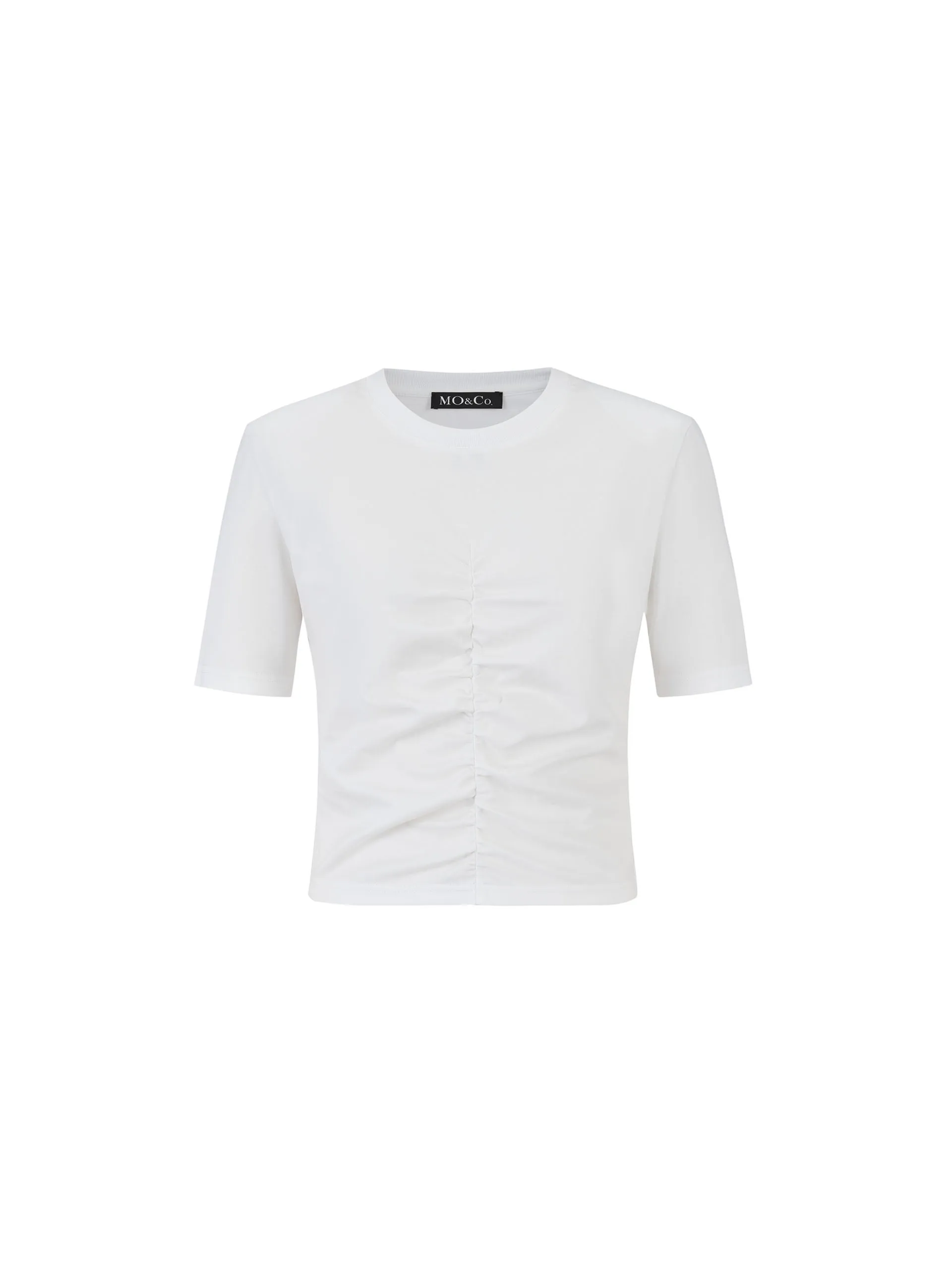 Front Pleated Cotton T-shirt