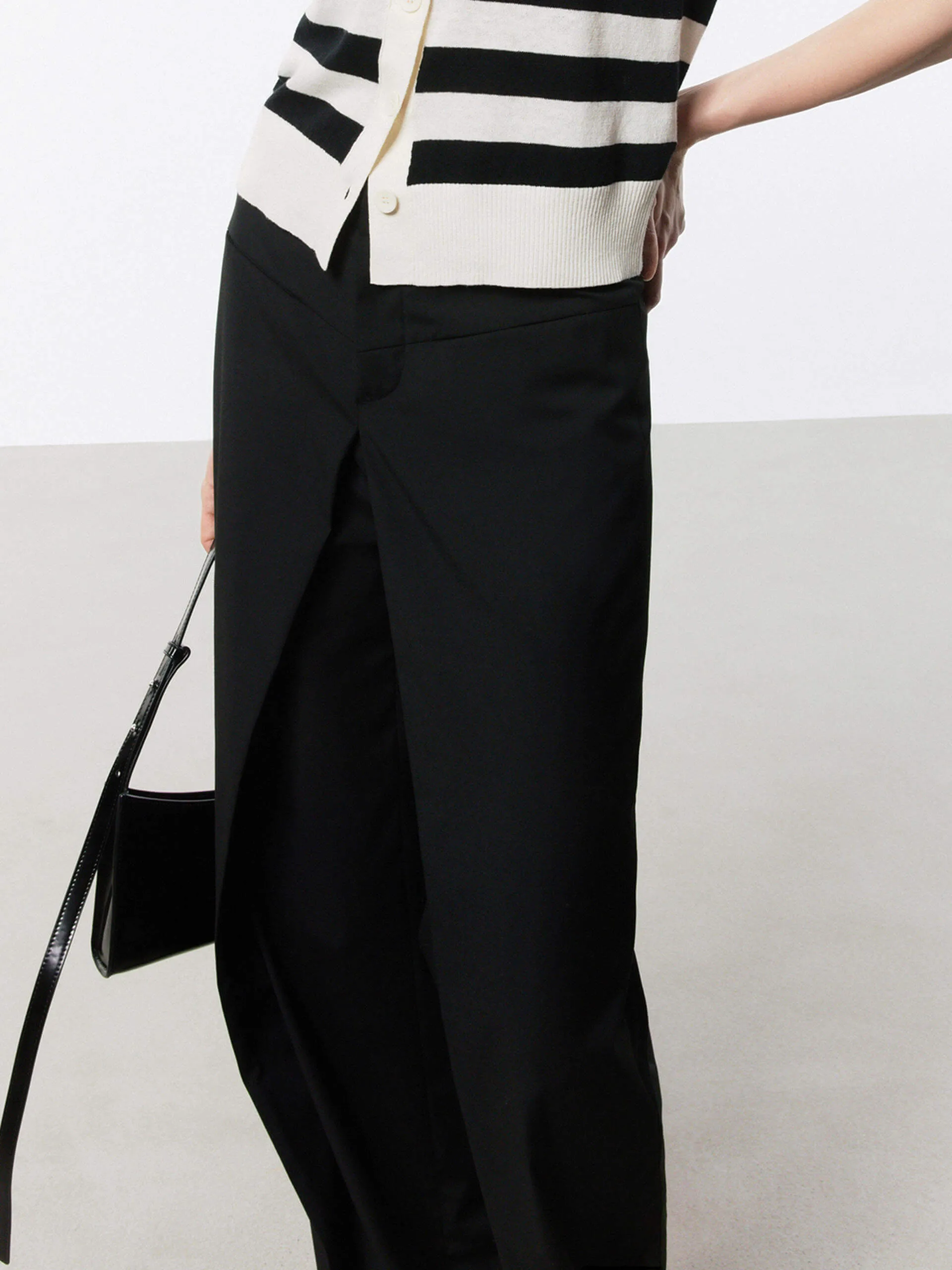 Front Pleated Straight Pants