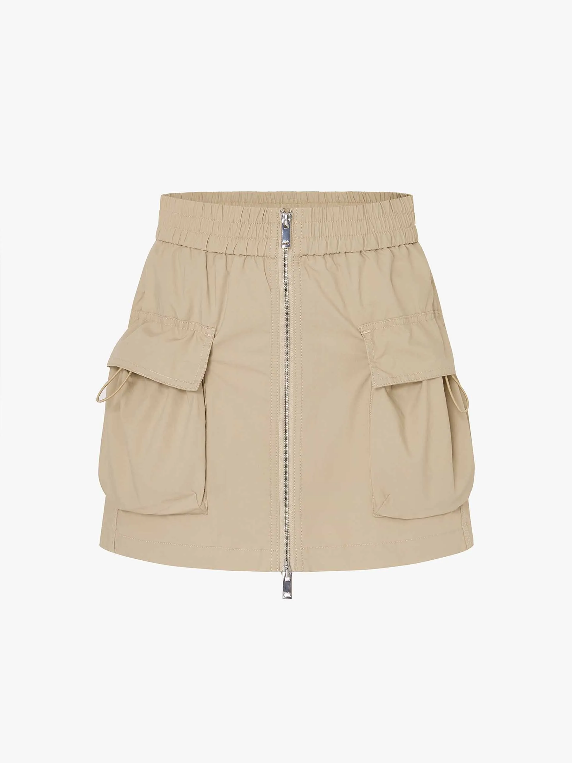 Front Zipper Cargo Skirt