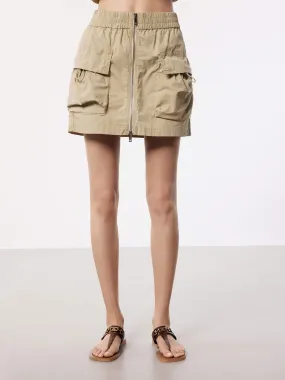 Front Zipper Cargo Skirt