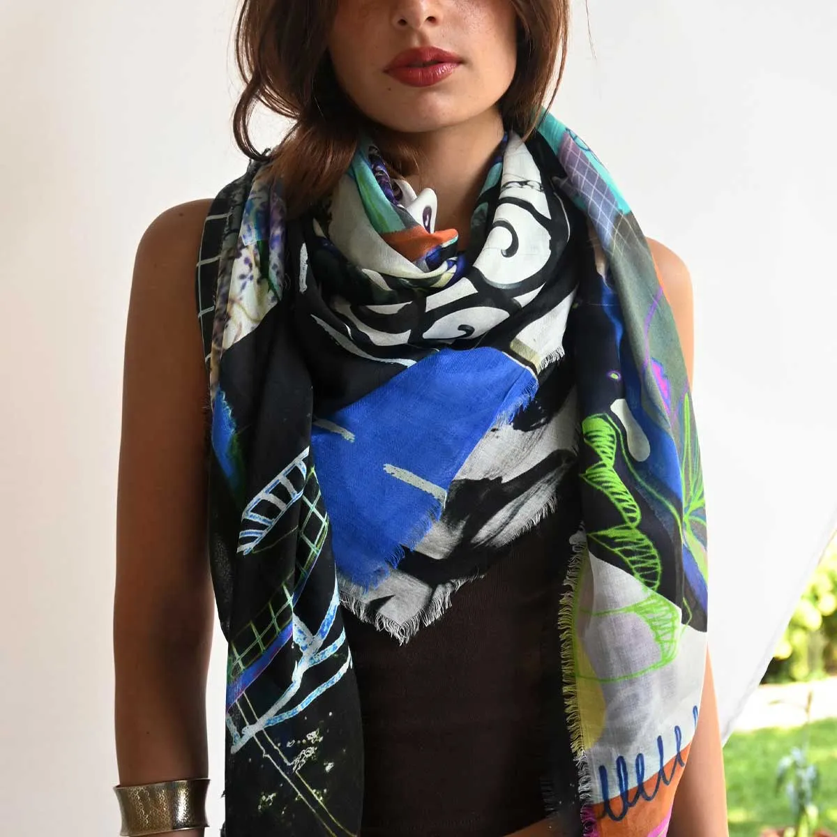 Garden Party Silk Modal Scarf