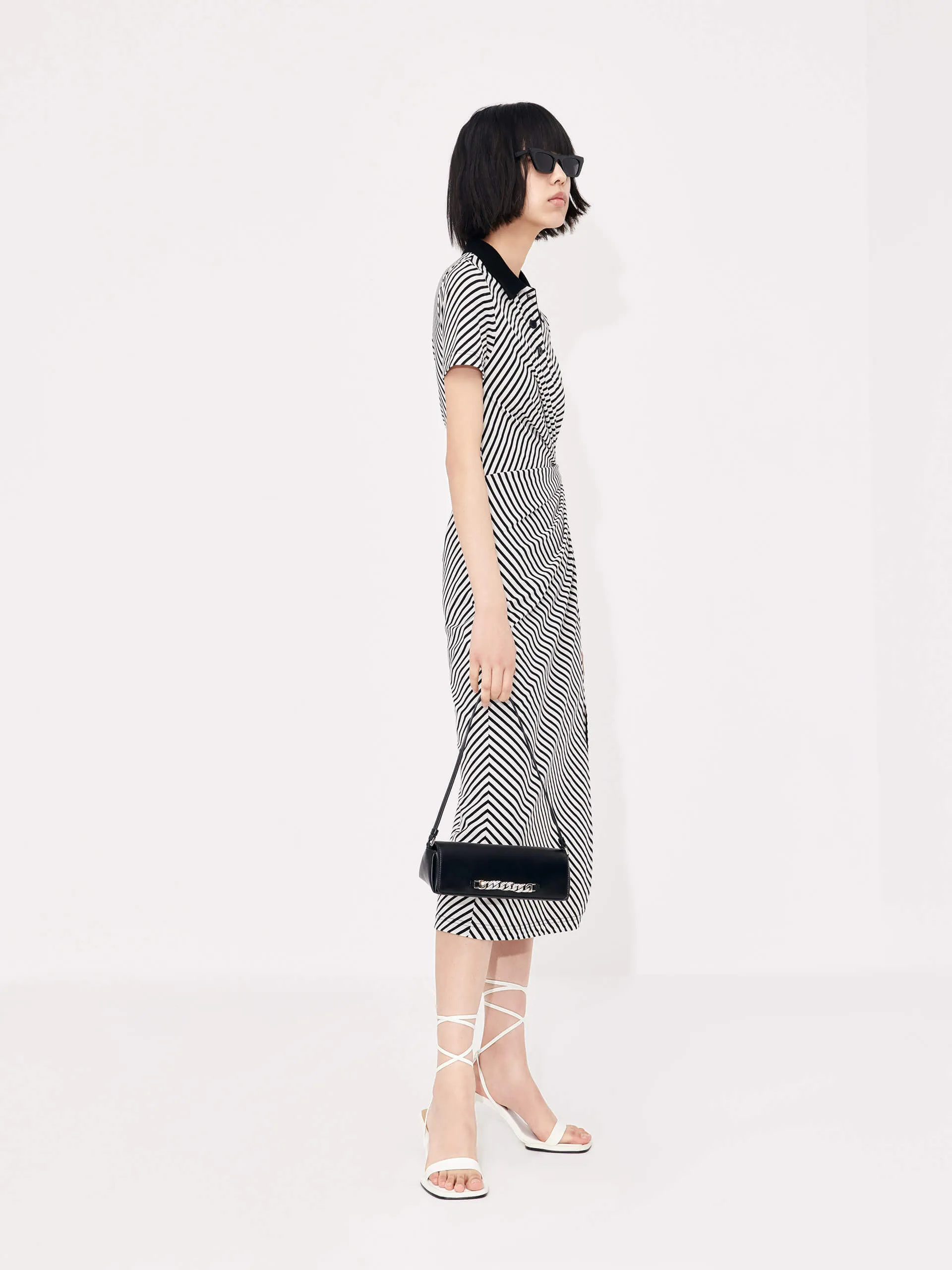 Gathered Waist Midi Dress