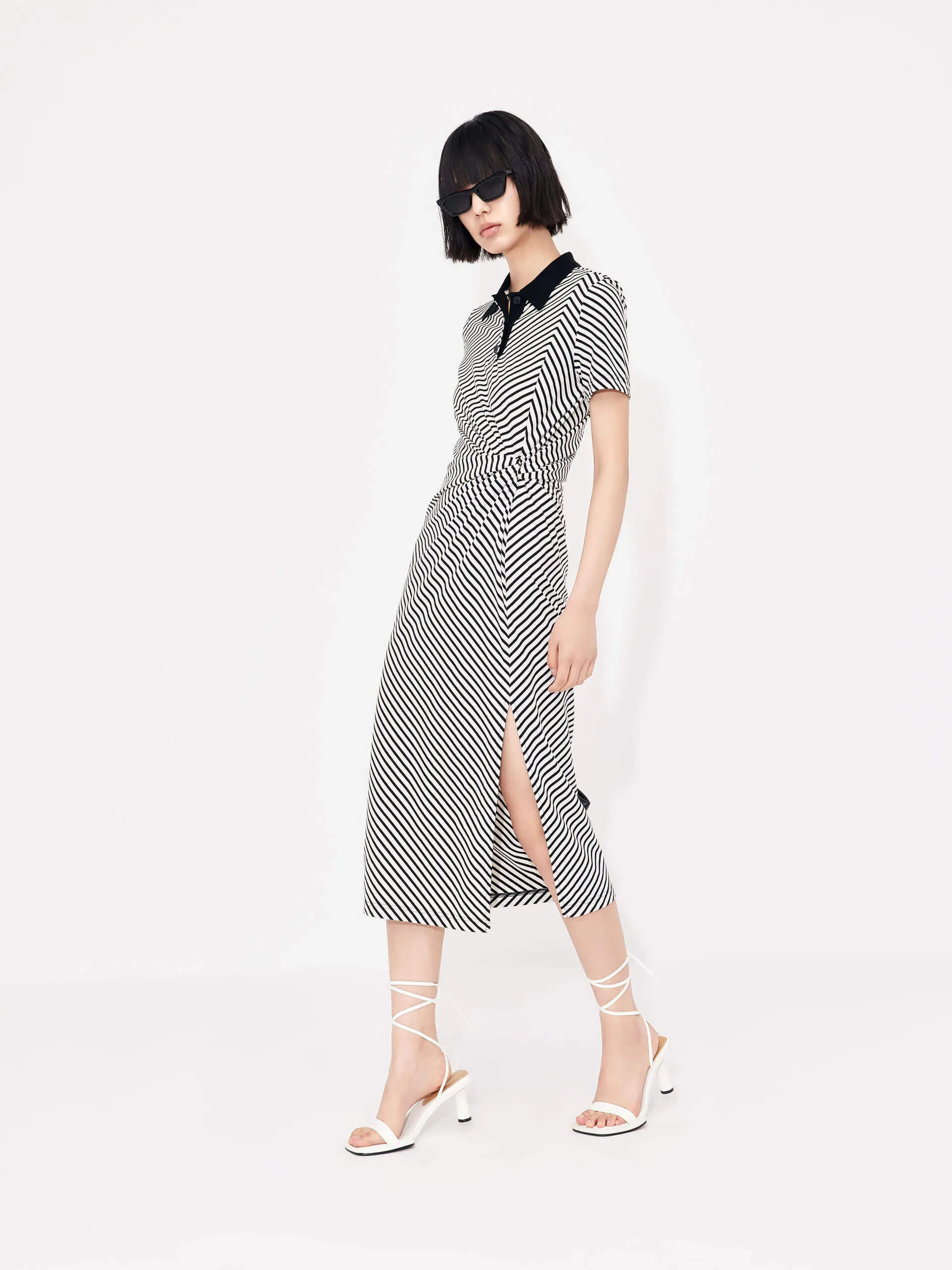 Gathered Waist Midi Dress