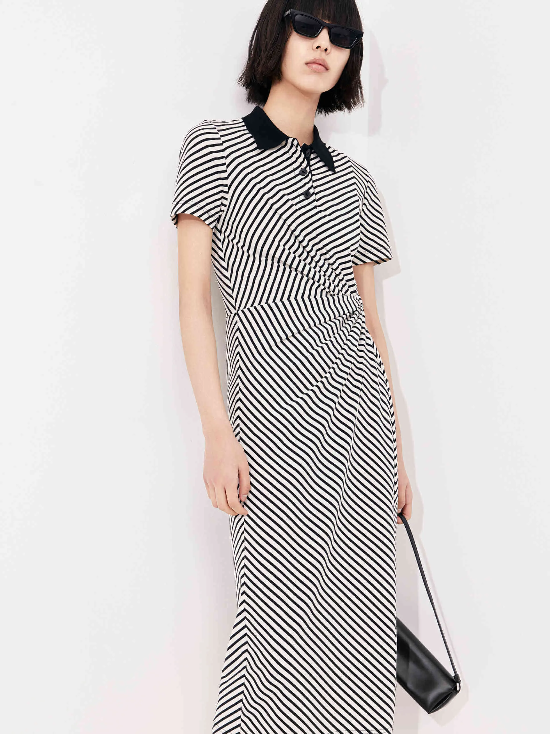 Gathered Waist Midi Dress