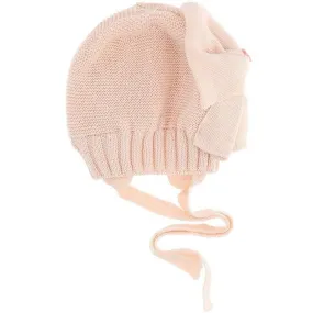 Girls Pink Knit Bow Hat