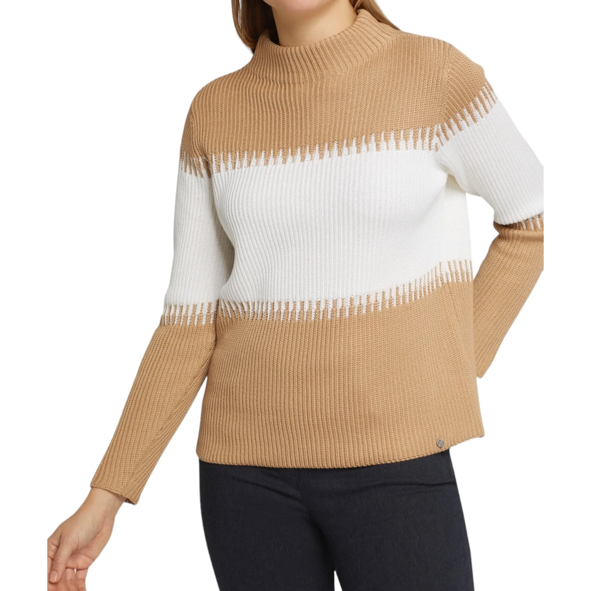 Gollehaug Colourblock Sweater Sand