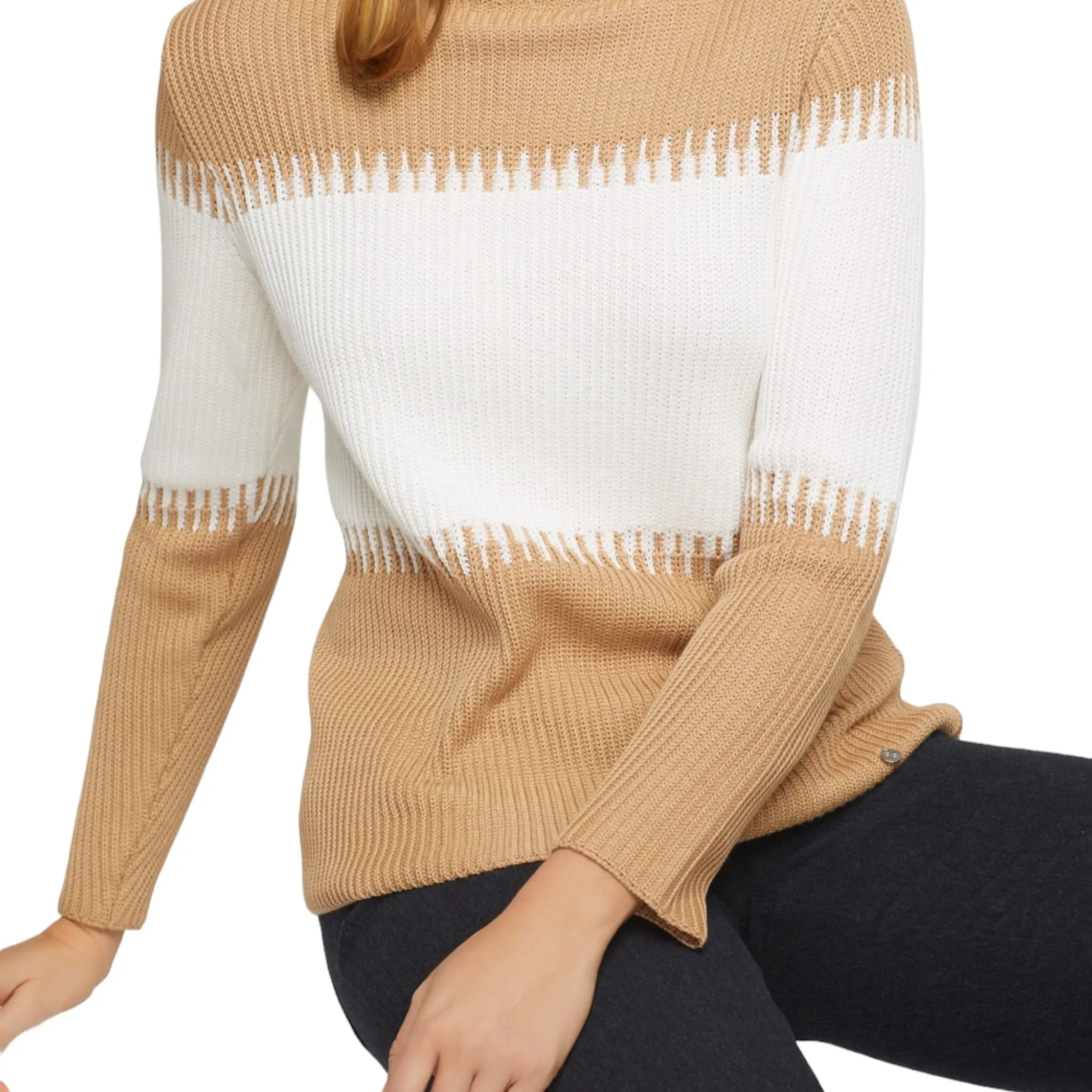 Gollehaug Colourblock Sweater Sand