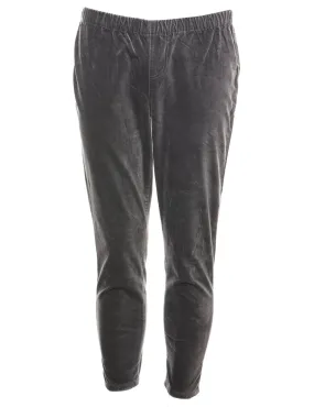 Grey Tapered Velvet Trousers - W30 L26