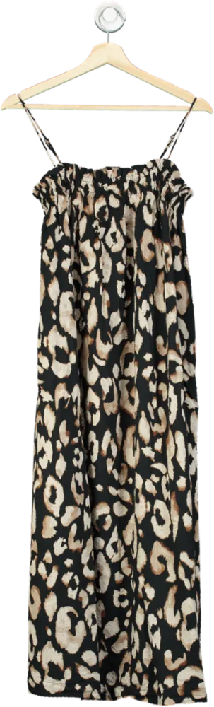 H&M Black Leopard Print Maxi Dress XS