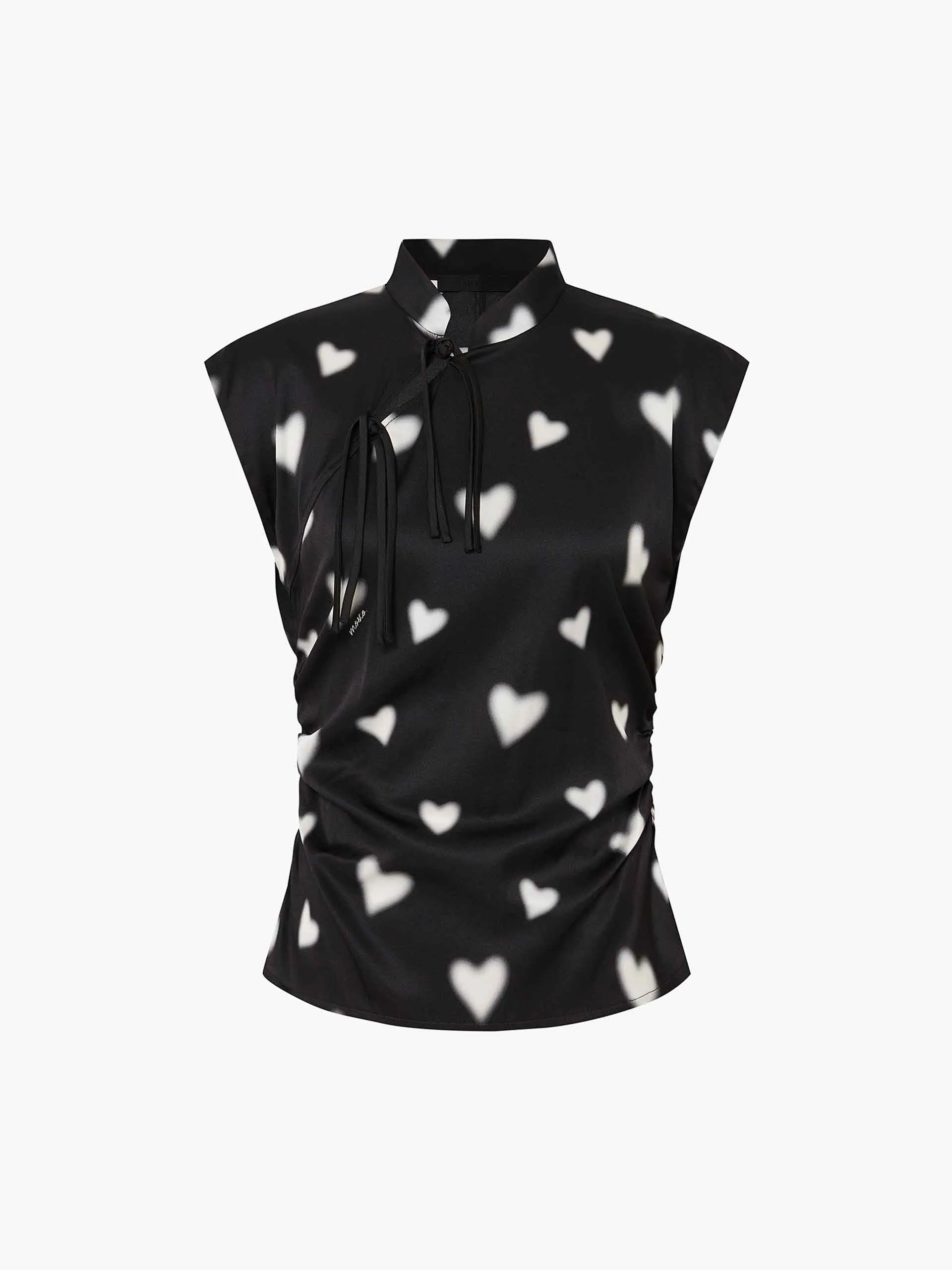 Heart Print Sleeveless Top