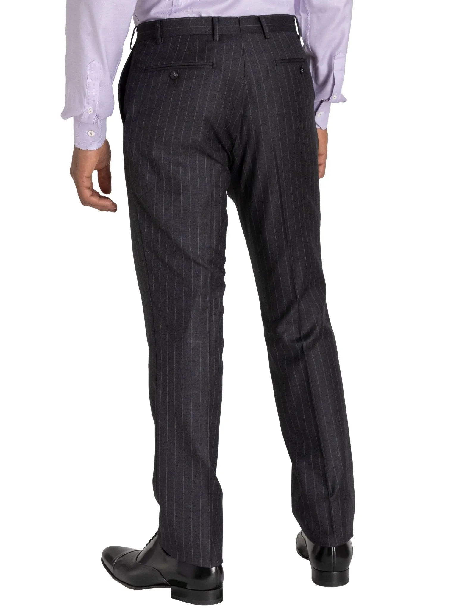 HENRY SARTORIAL Westminster Peak Lapel Suit CHARCOAL STRIPE (Two Trousers)