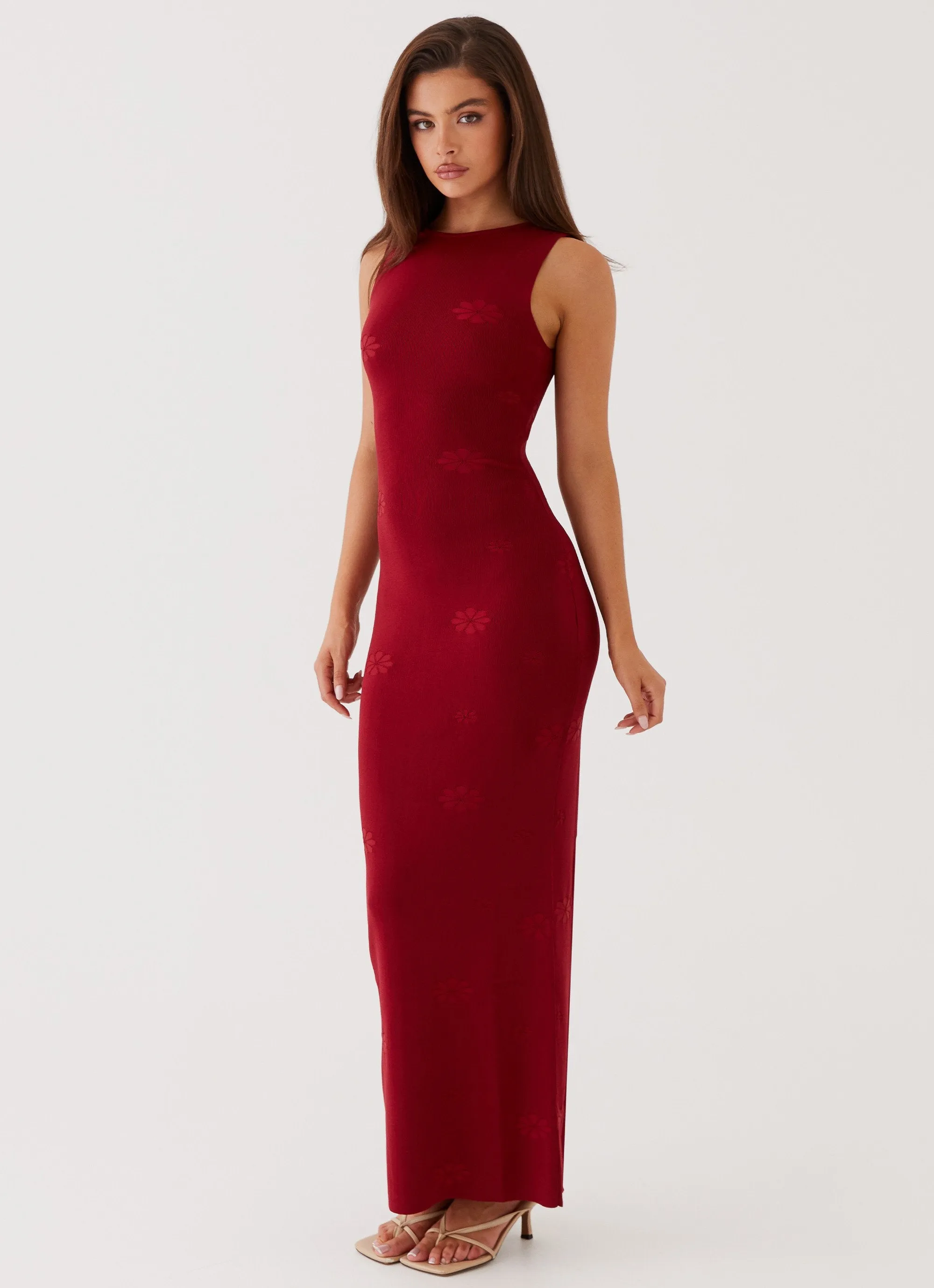 Holly Knit Maxi Dress - Red