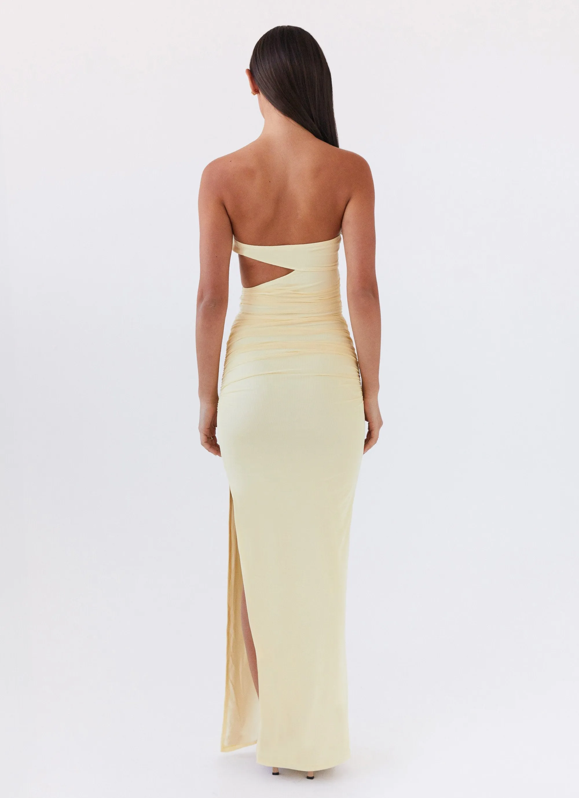 Into Pieces Mesh Maxi Dress - Lemon