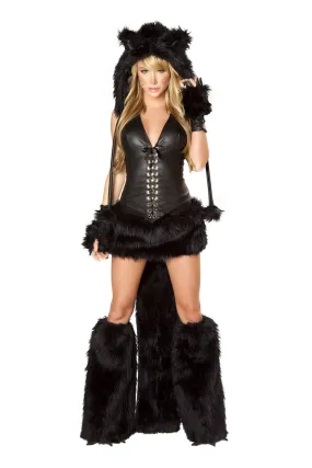 J. Valentine Black Cat Costume *Corset & Skirt w/Attached Tail*